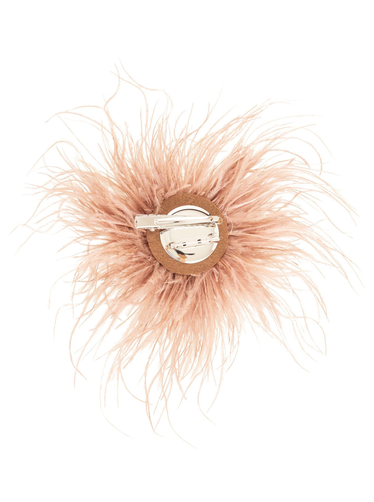 Brosche "Crazy Federmix" Taupe