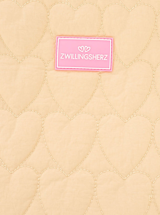 💕 Zwillingsherz Shopper "Heart Steppung" Tasche Beige