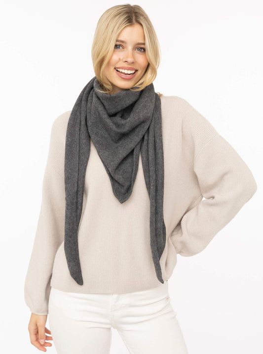 💕 Zwillingsherz Dreieckstuch "100 % Cashmere" Kaschmir Anthrazit