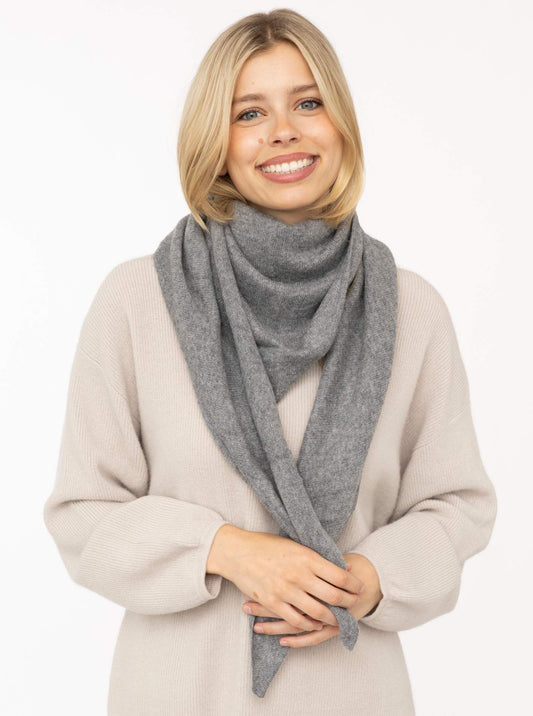 💕 Zwillingsherz Dreieckstuch "100 % Cashmere" Kaschmir Mittelgrau