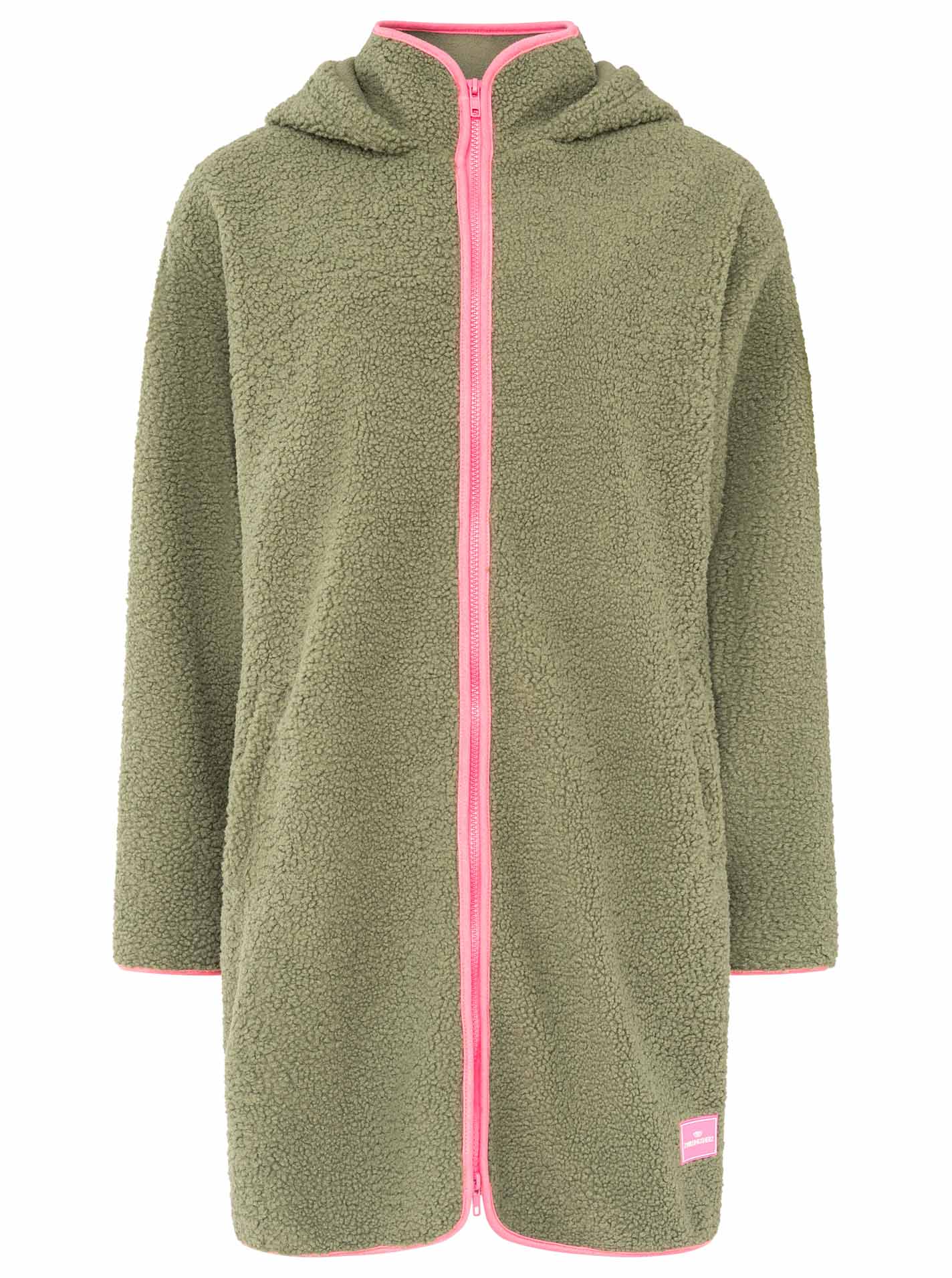 💕 Zwillingsherz Teddy Hoodiemantel "ZH Stick" Olive