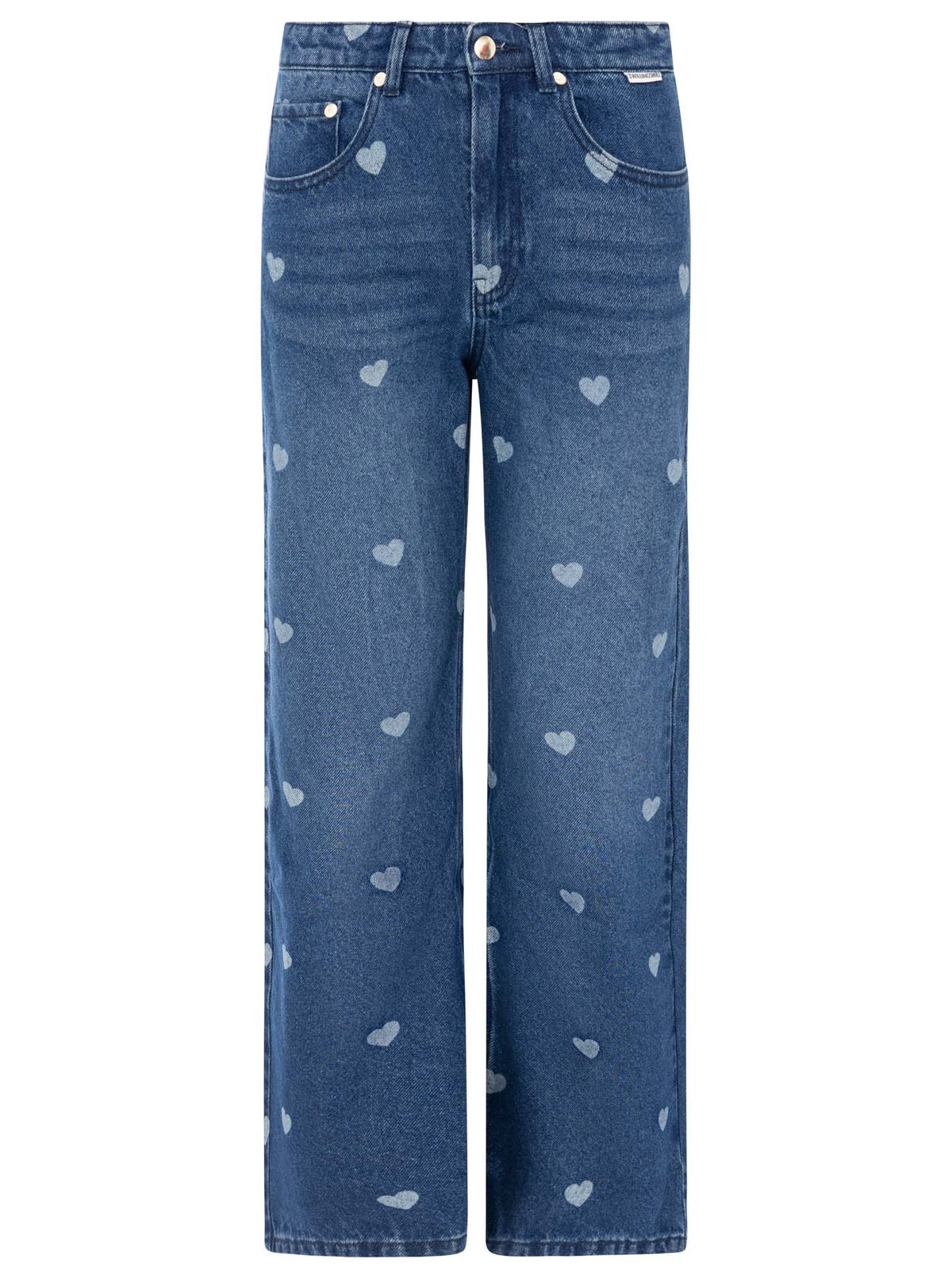 💕 Zwillingsherz Jeans BW "Washed Hearts" Wide Leg Dunkelblau