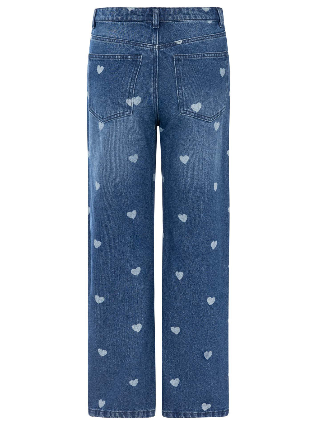 💕 Zwillingsherz Jeans BW "Washed Hearts" Wide Leg Dunkelblau