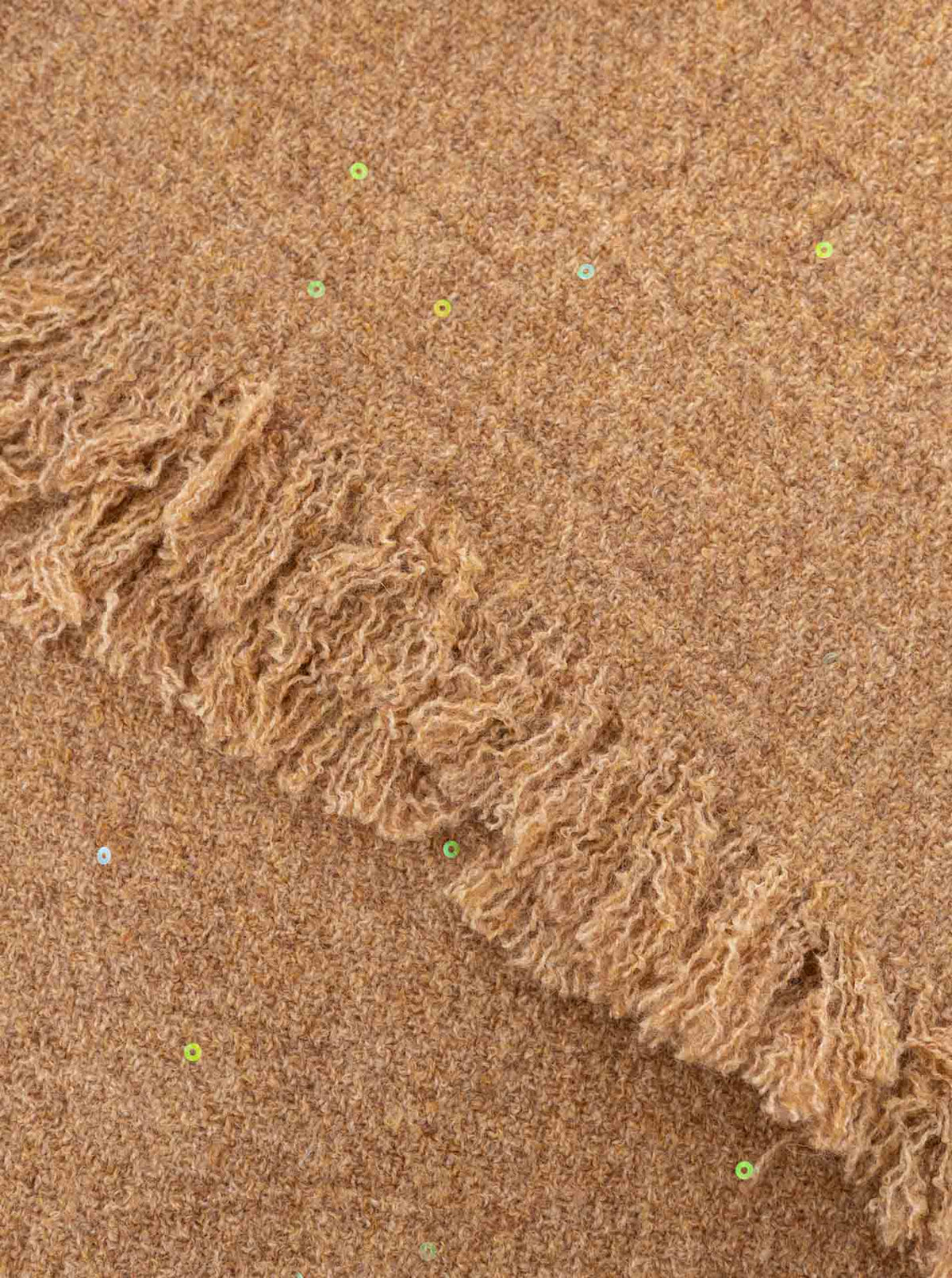 💕 Zwillingsherz Schal Fransen "Glitzer" Beige