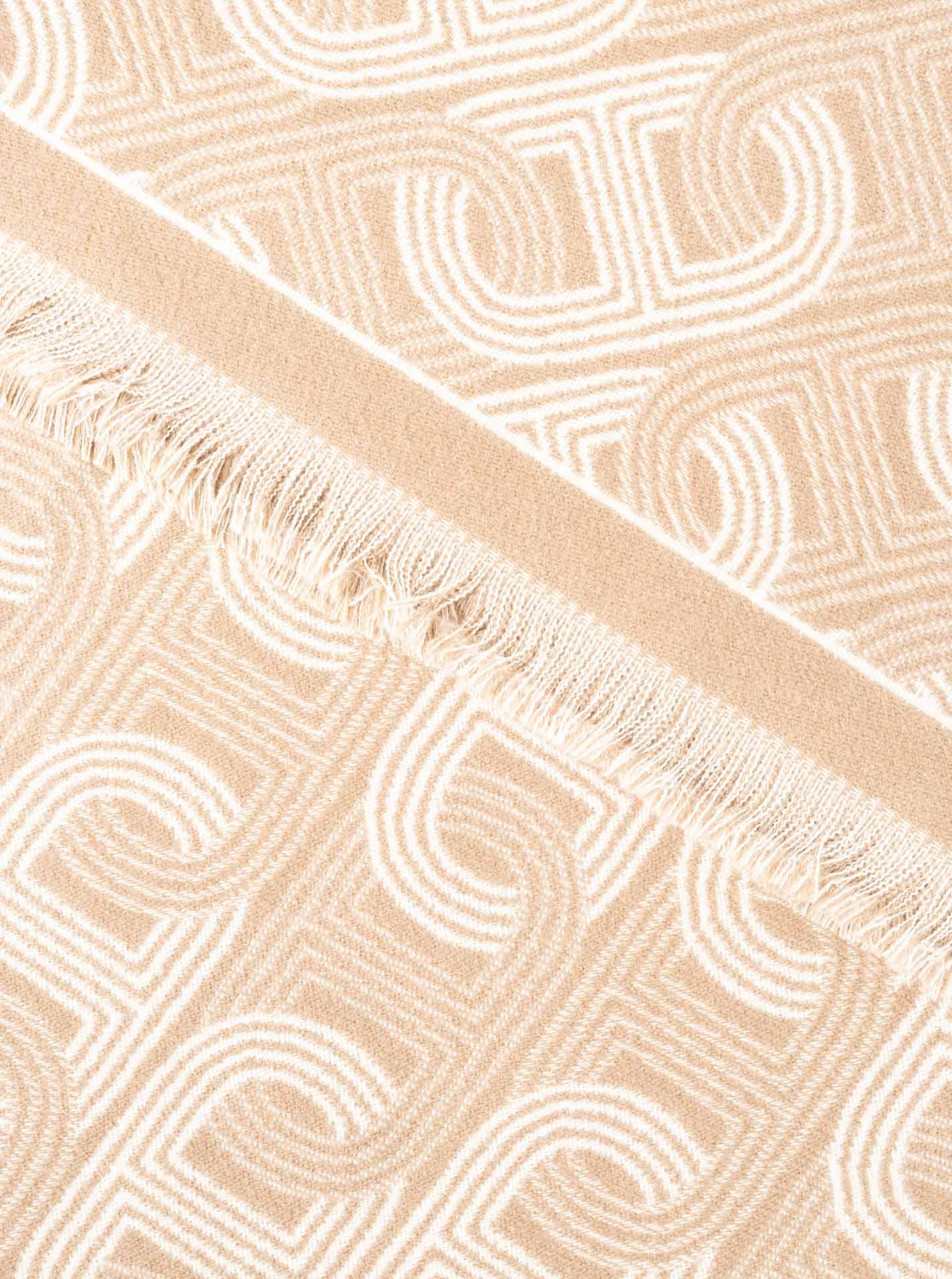 💕 Zwillingsherz Dreieckstuch "Geometrische Ketten" 100 % Viskose Beige