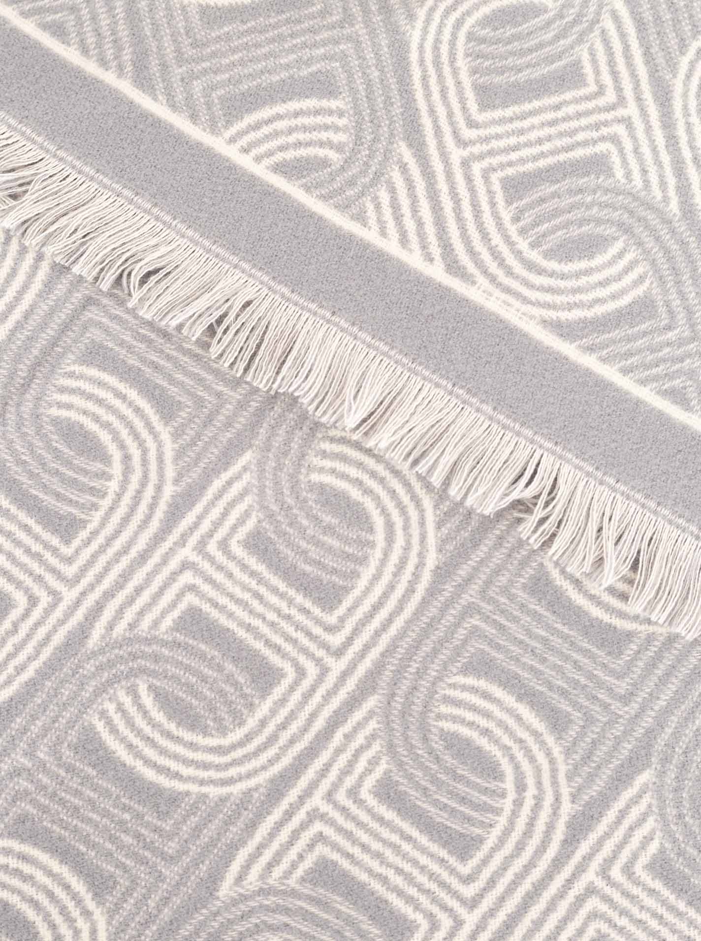 💕 Zwillingsherz Dreieckstuch "Geometrische Ketten" 100 % Viskose Grau