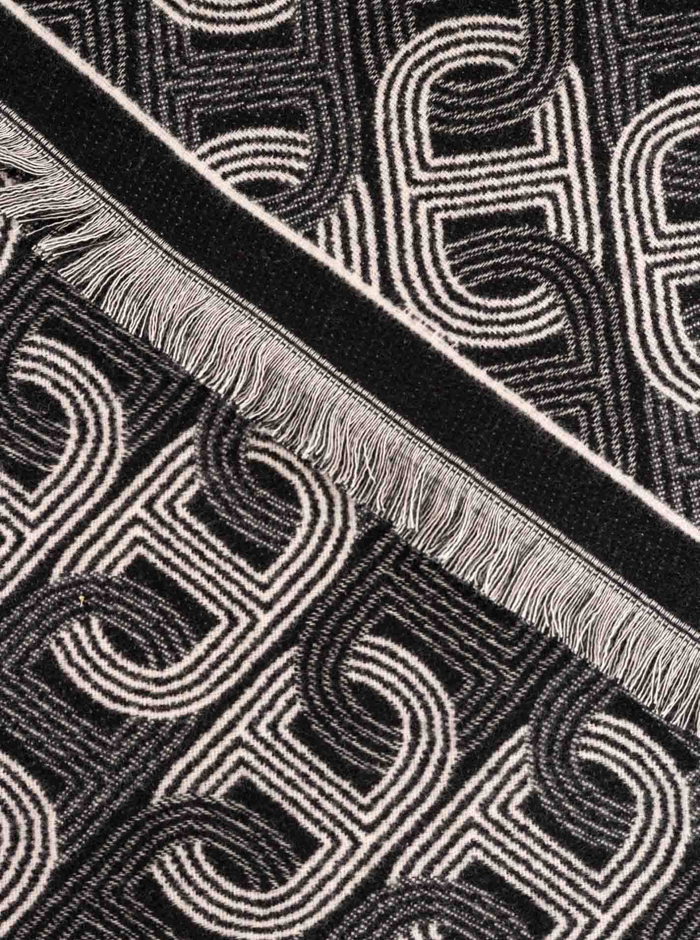 💕 Zwillingsherz Dreieckstuch "Geometrische Ketten" 100 % Viskose Schwarz