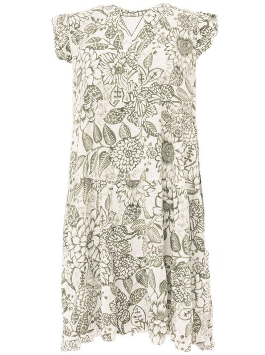 💕 Zwillingsherz Kleid "Flowers" Khaki