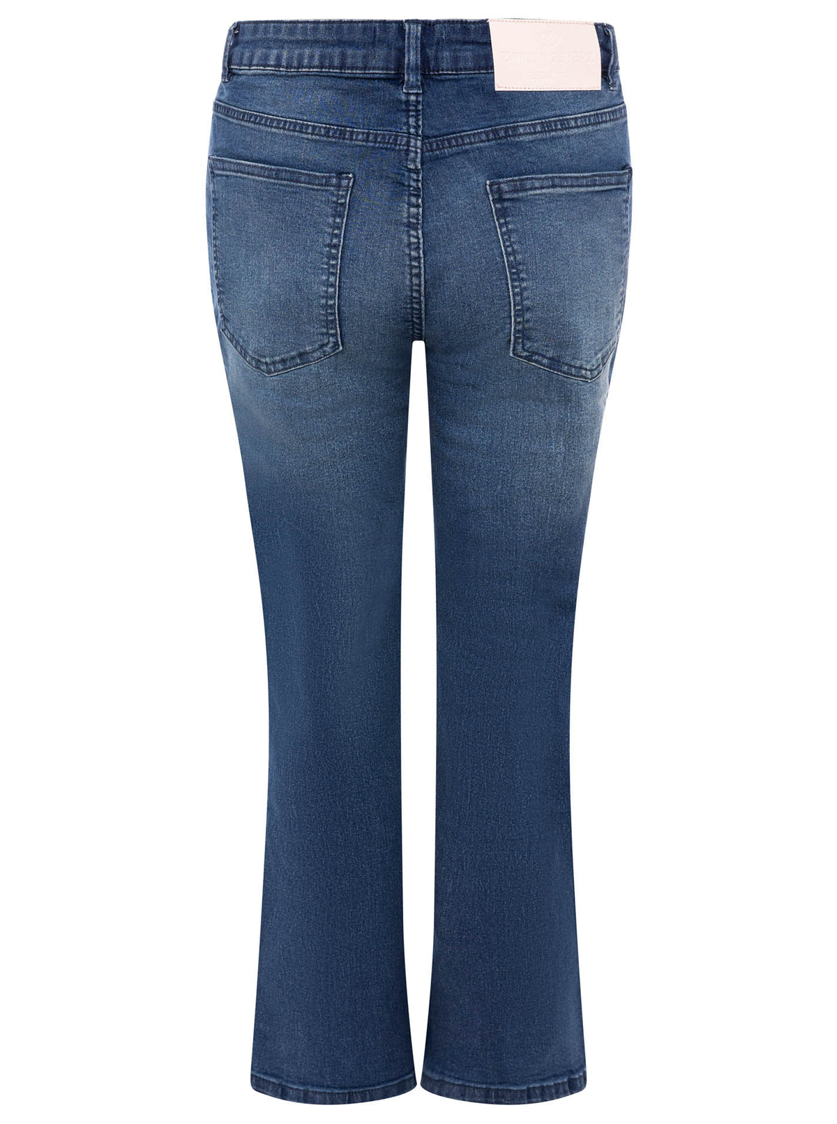 💕 Zwillingsherz Stretch Jeans mit leichtem Flared Mittelblau