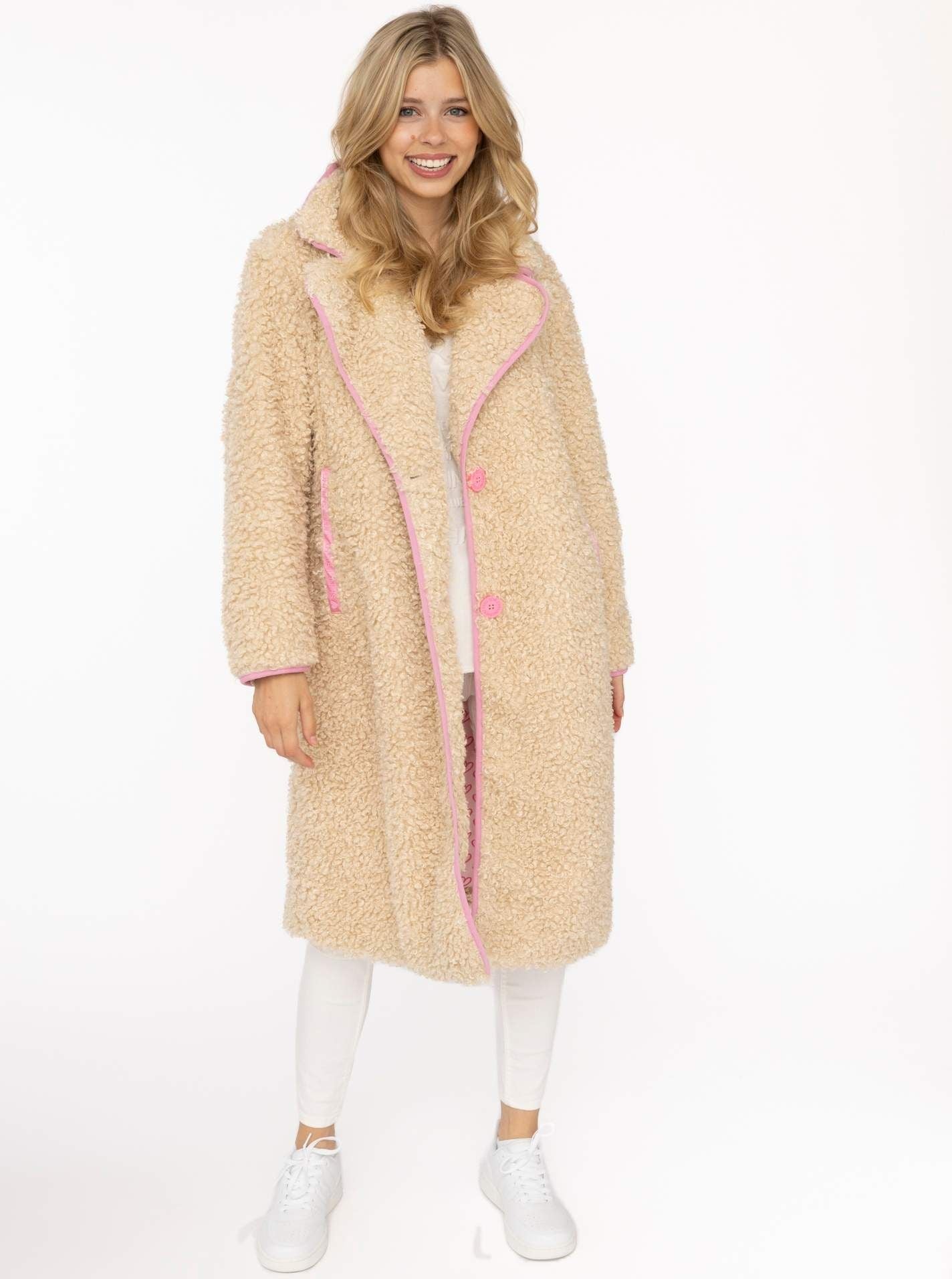 💕 Zwillingsherz Teddymantel "Happiness & Love" Beige