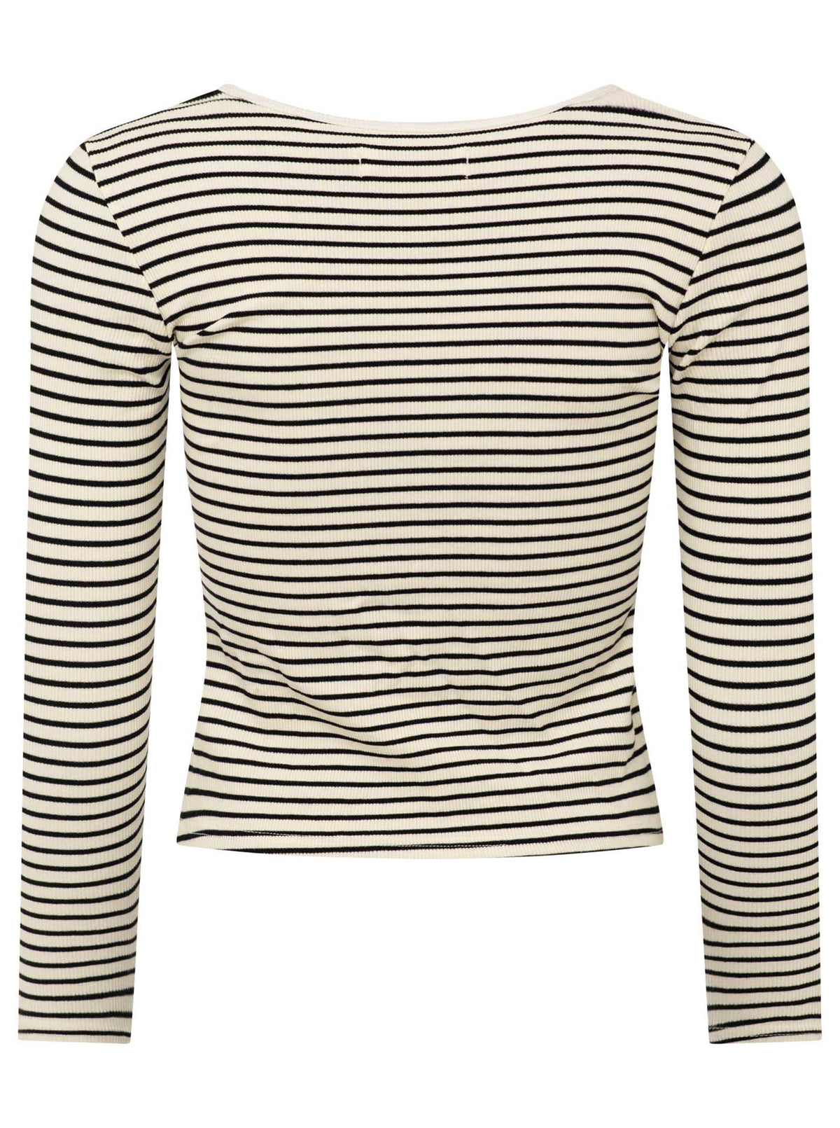 💕 Zwillingsherz Langarm Shirt Lounge Feine Rippe "ZH Streifen" Weiß