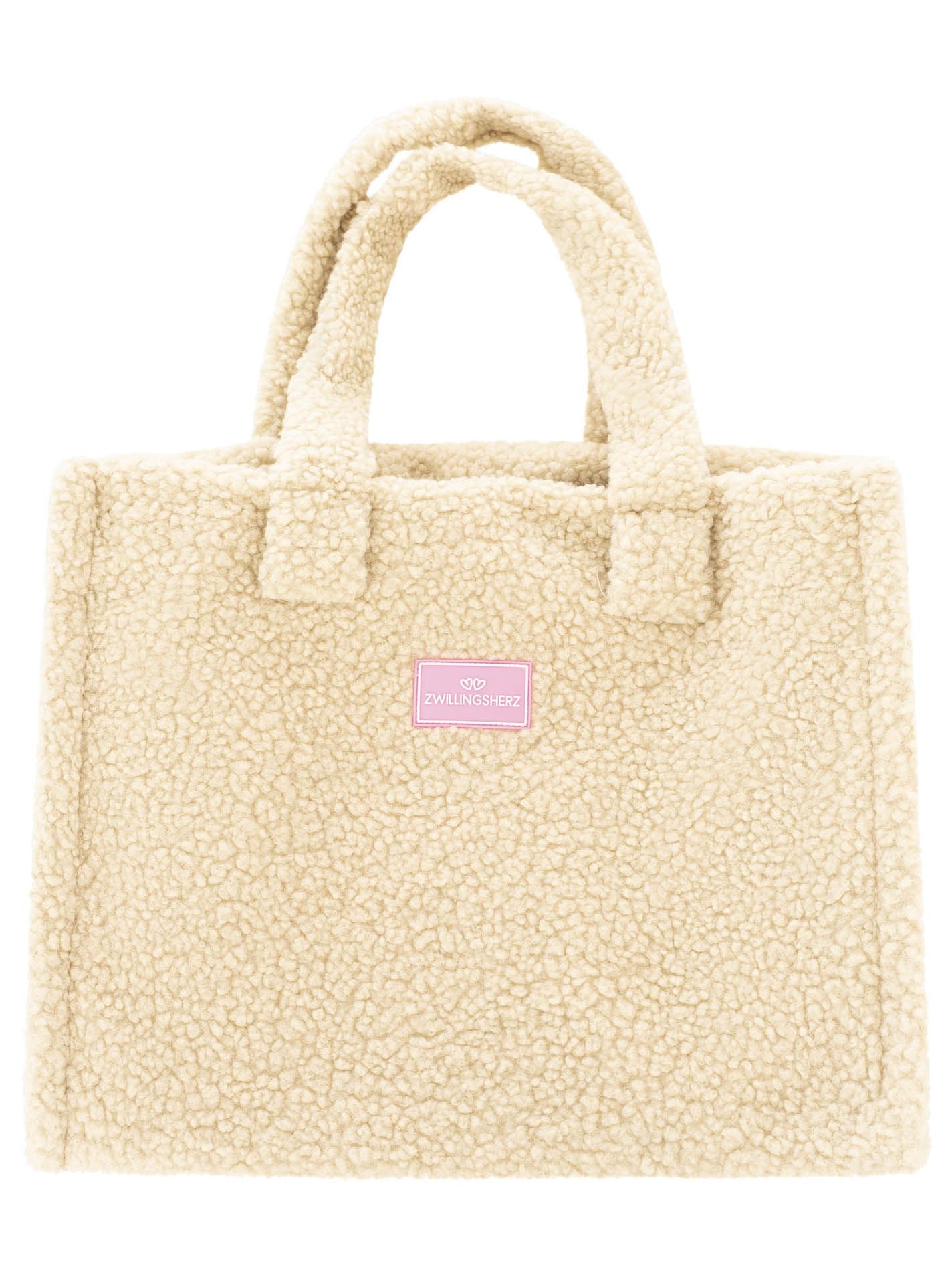 💕 Zwillingsherz Shopper XXL "Teddy" Beige