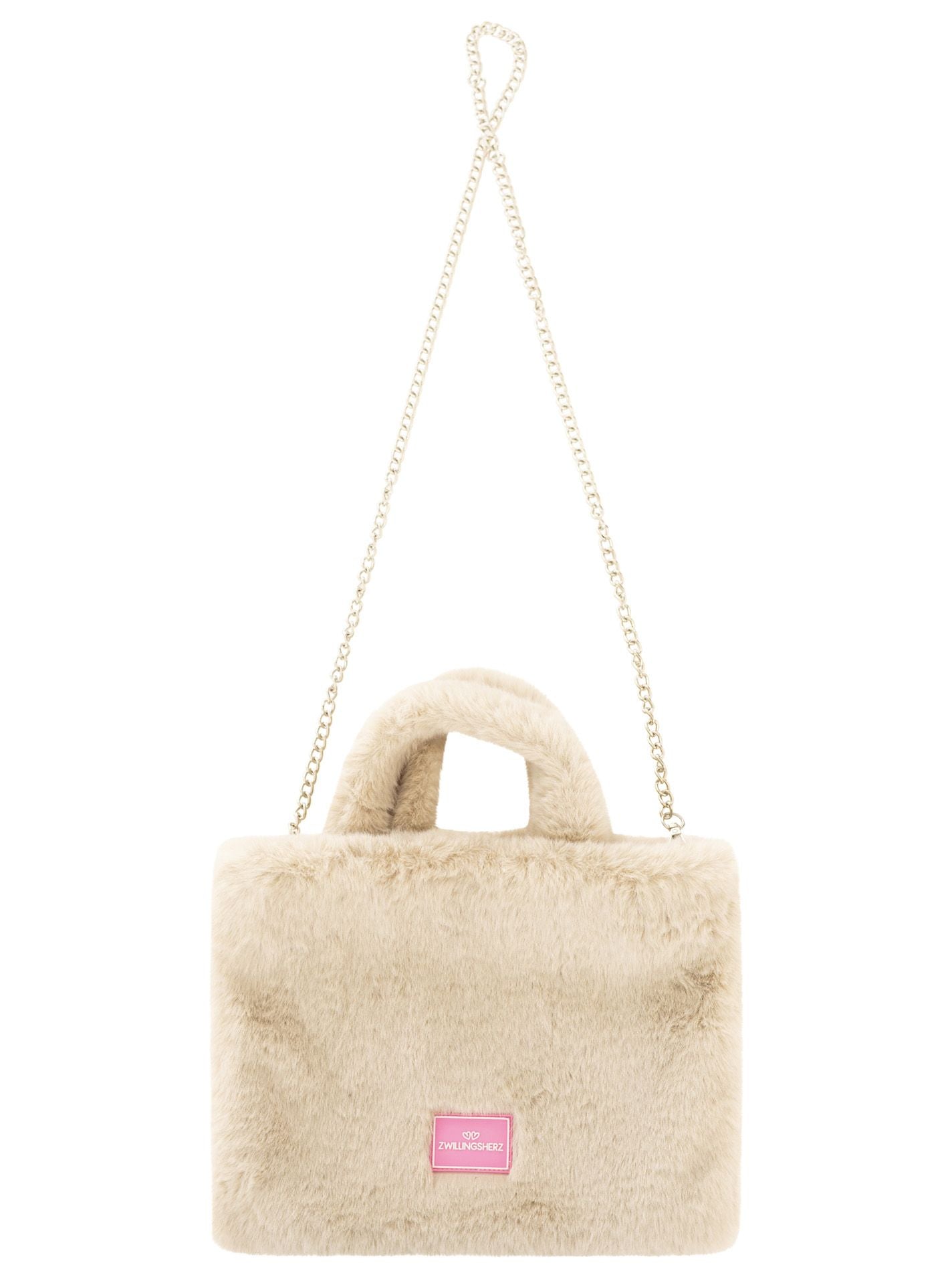 💕 Zwillingsherz Shopper XXL mit Tragegurt "Flauschig" Beige