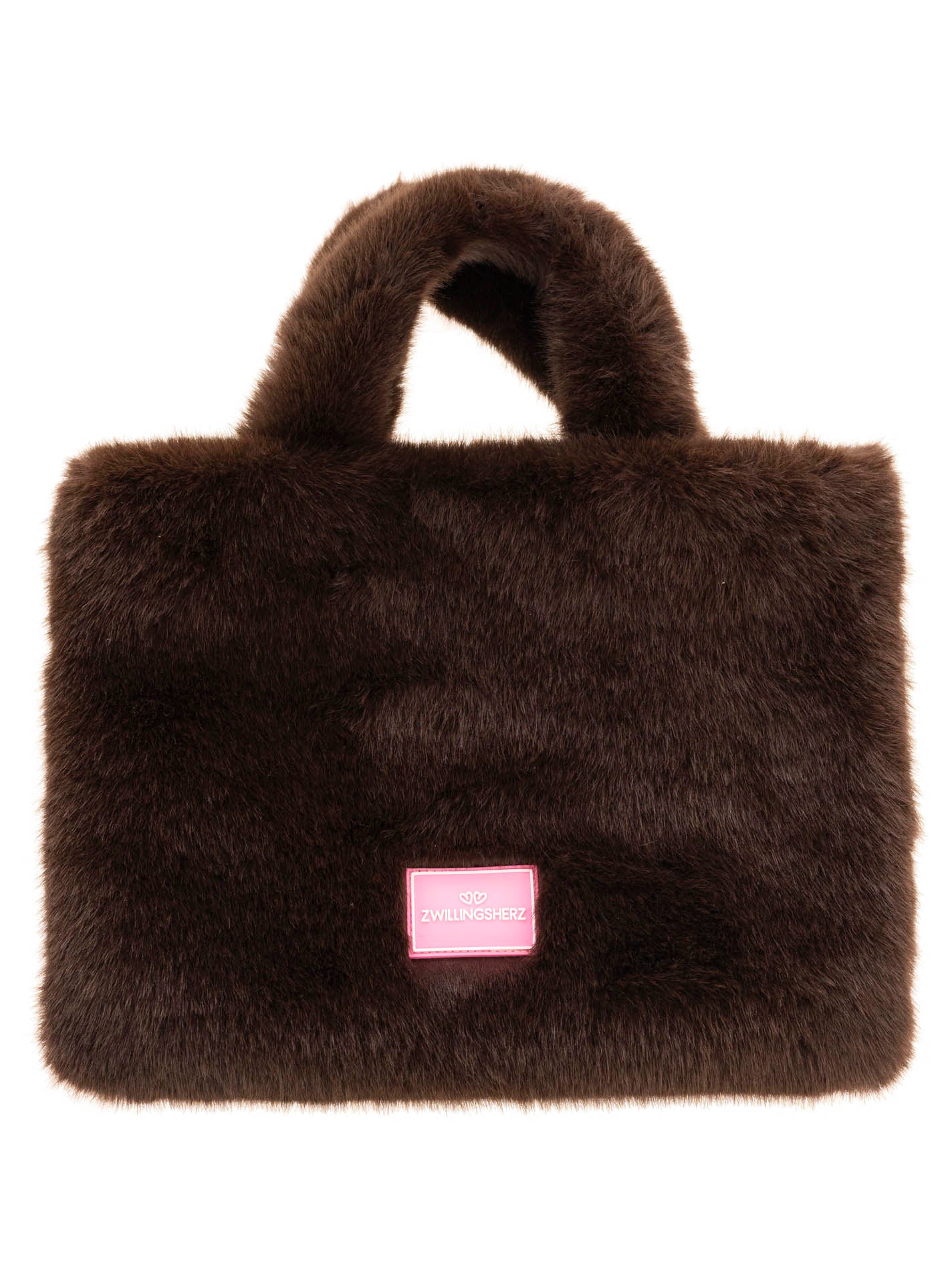 💕 Zwillingsherz Shopper XXL mit Tragegurt "Flauschig" Braun