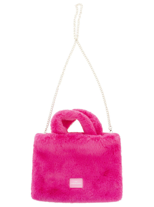 💕 Zwillingsherz Shopper XXL mit Tragegurt "Flauschig" Fuchsia