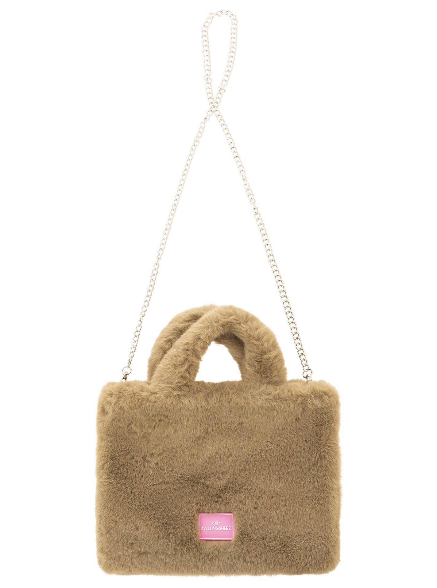 💕 Zwillingsherz Shopper XXL mit Tragegurt "Flauschig" Olive