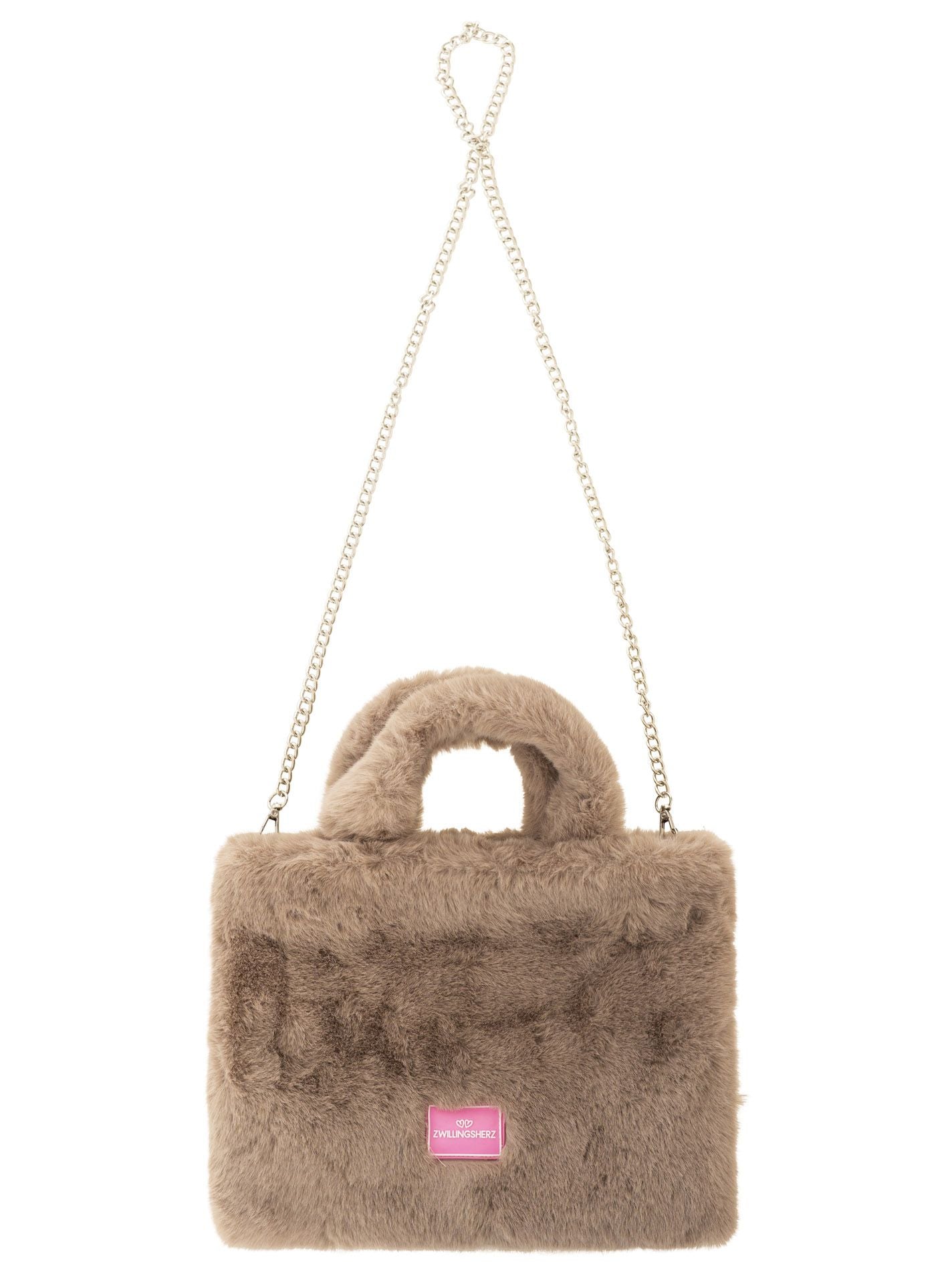💕 Zwillingsherz Shopper XXL mit Tragegurt "Flauschig" Taupe