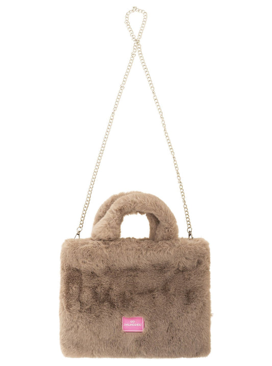 💕 Zwillingsherz Shopper XXL mit Tragegurt "Flauschig" Taupe