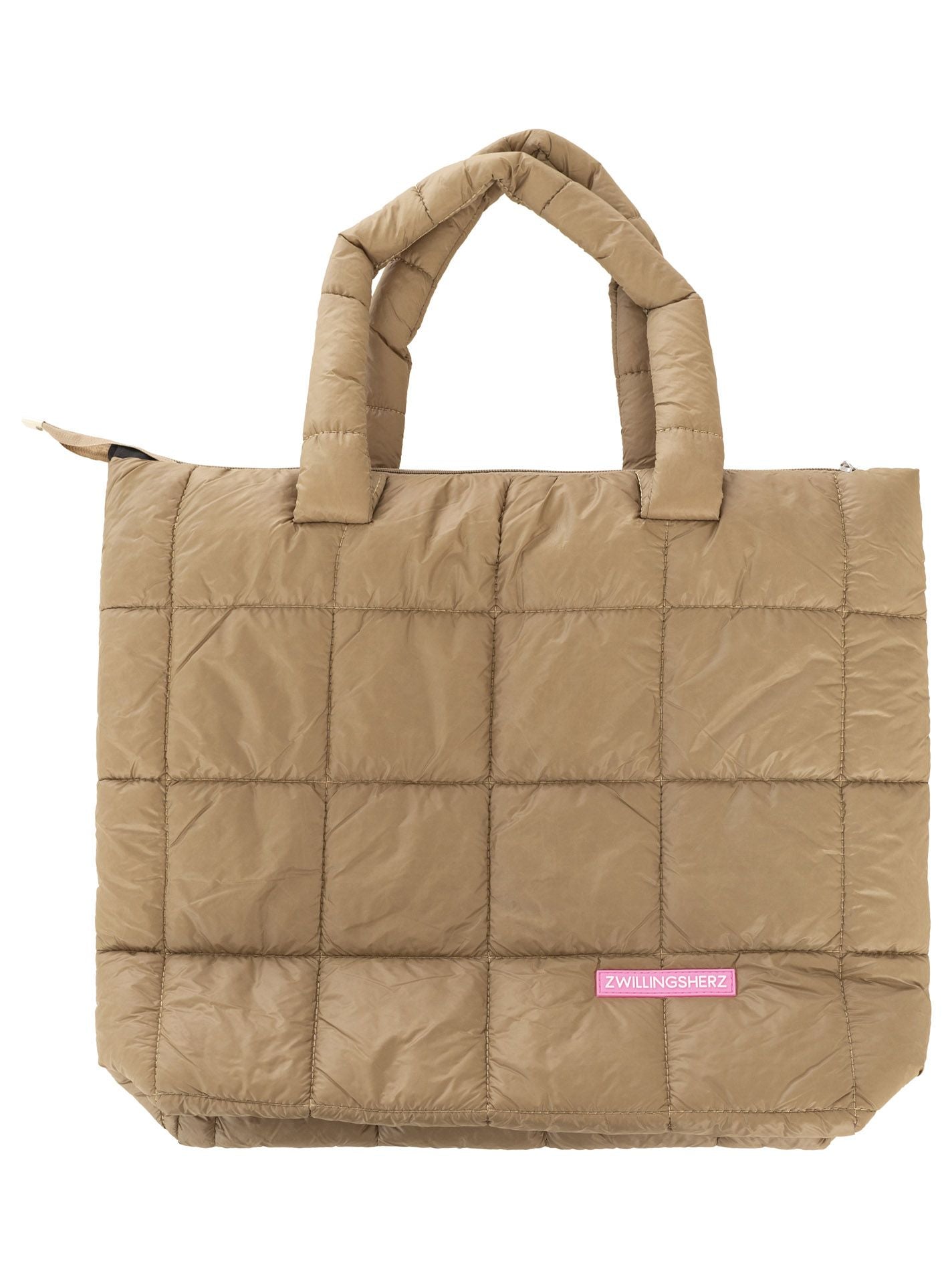💕 Zwillingsherz Stepptasche "Uni Quadrat" Beige
