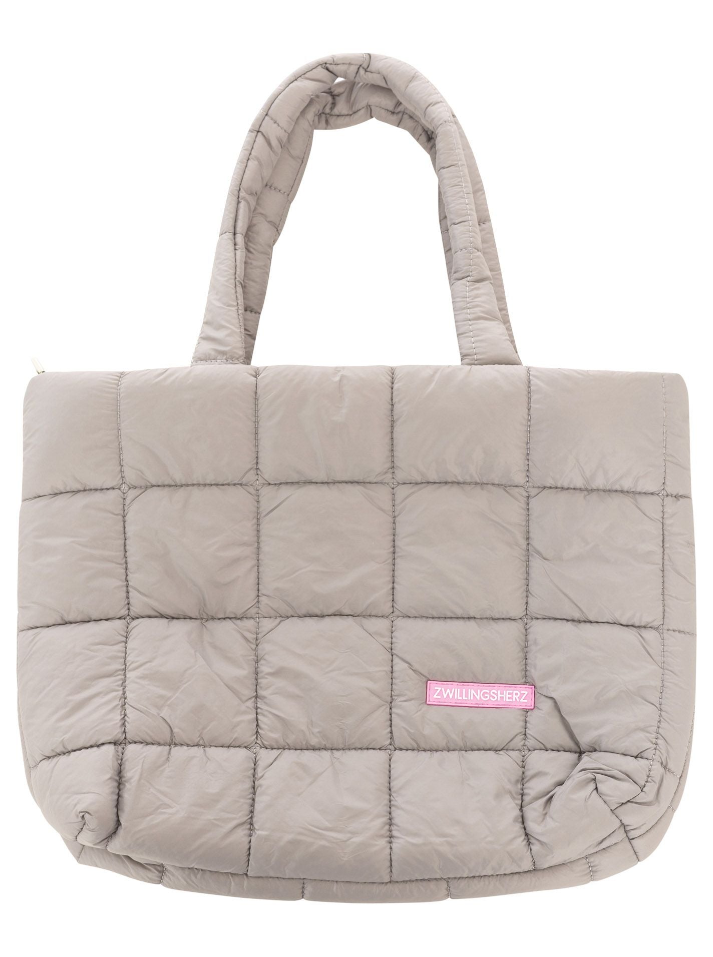 💕 Zwillingsherz Stepptasche "Uni Quadrat" Grau