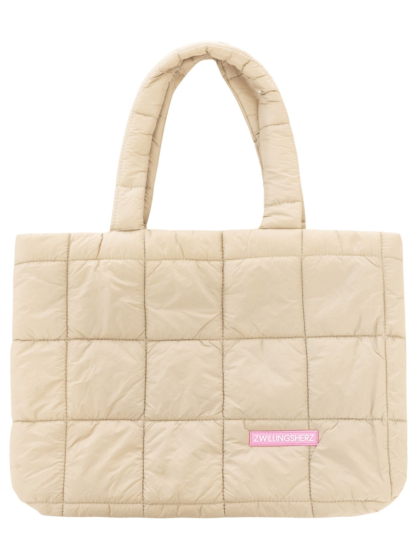 💕 Zwillingsherz Stepptasche "Uni Quadrat" Hellbeige