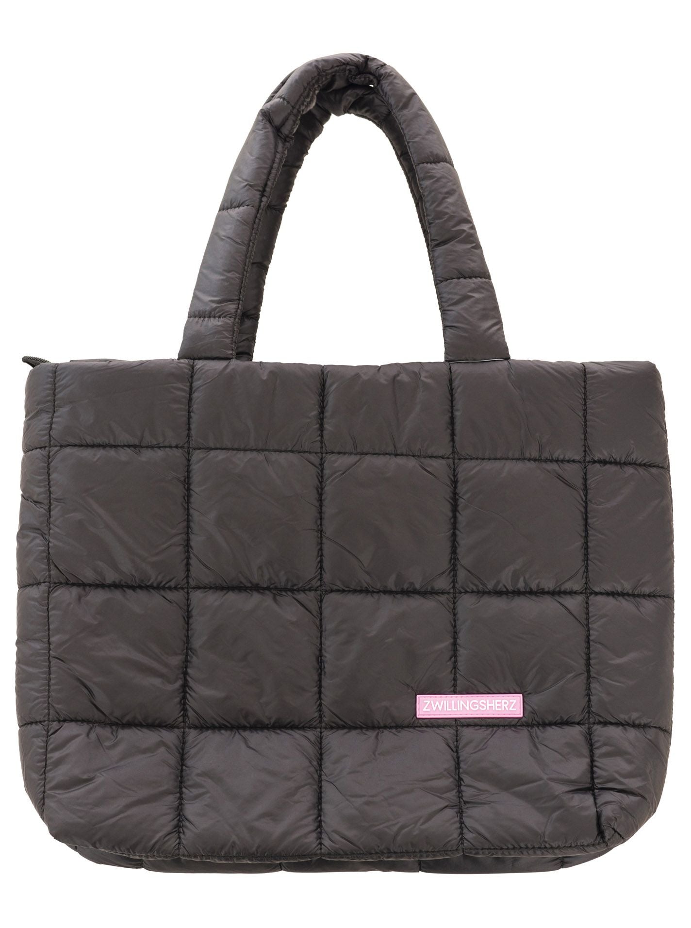 💕 Zwillingsherz Stepptasche "Uni Quadrat" Schwarz
