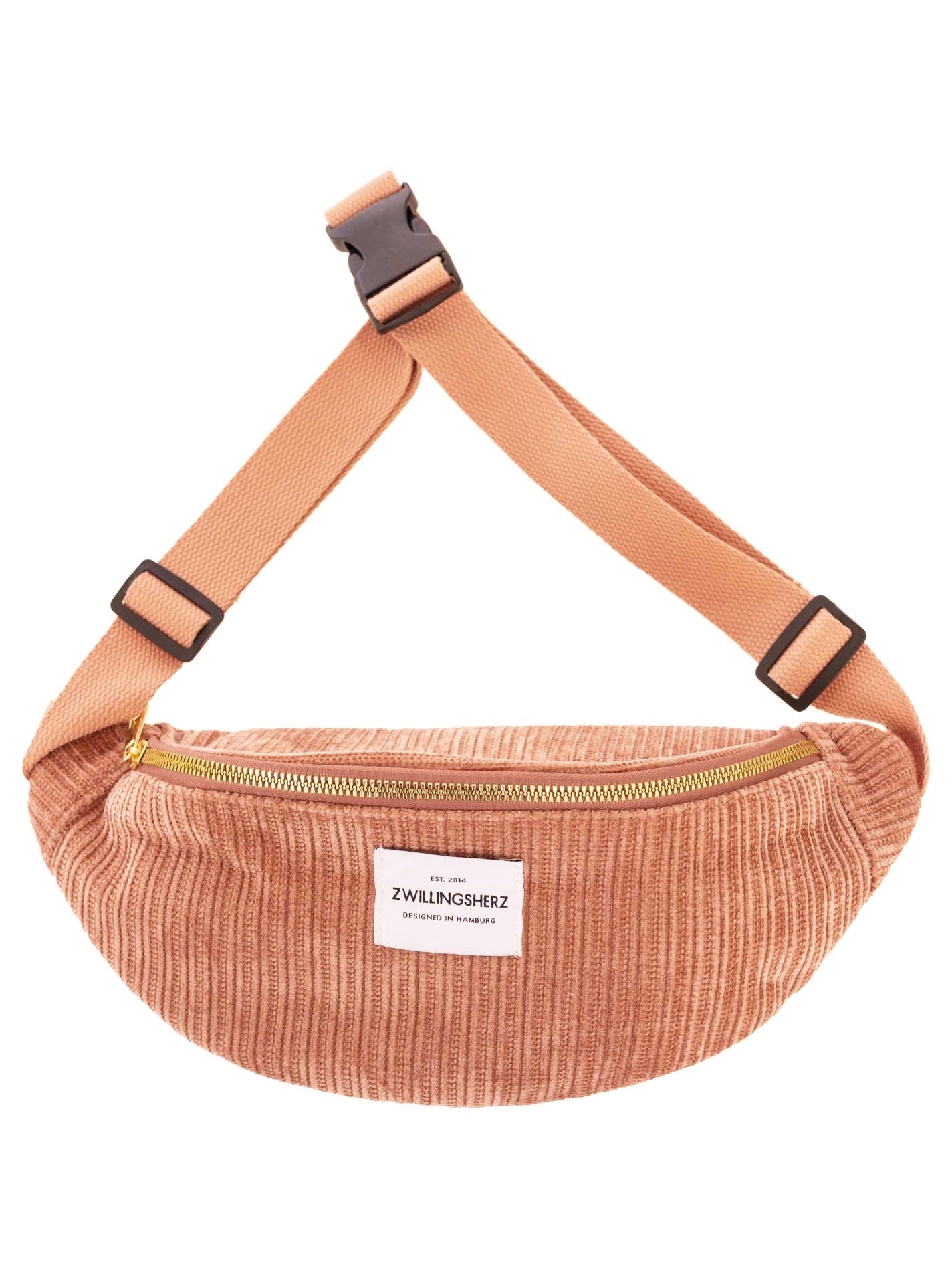 💕 Zwillingsherz Crossbody Cord "Uni" Altrosa