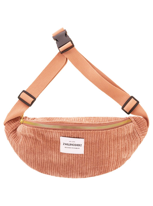 💕 Zwillingsherz Crossbody Cord "Uni" Altrosa