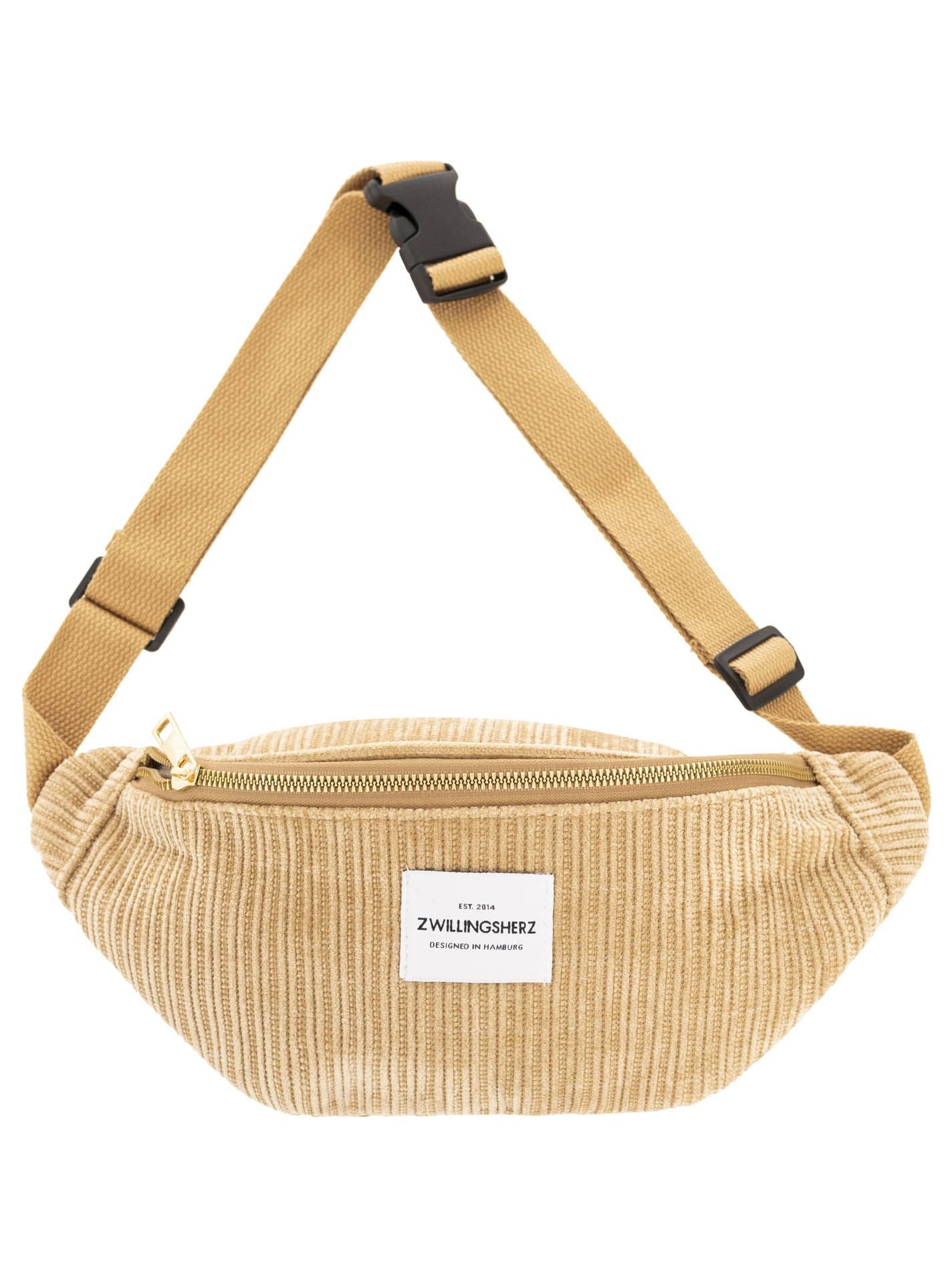 💕 Zwillingsherz Crossbody Cord "Uni" Beige