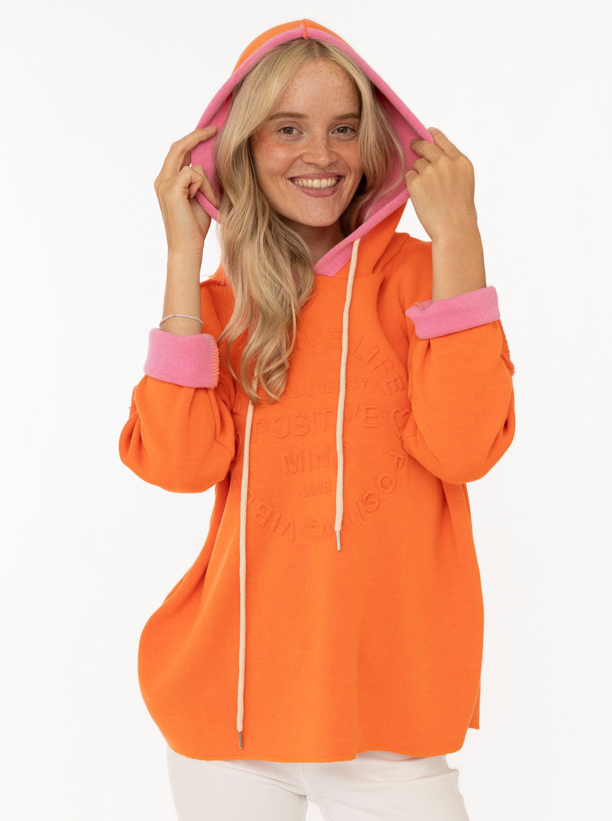 💕 Zwillingsherz Hoodie Double Face "Positive Mind" Stempeldruck (Kopie)