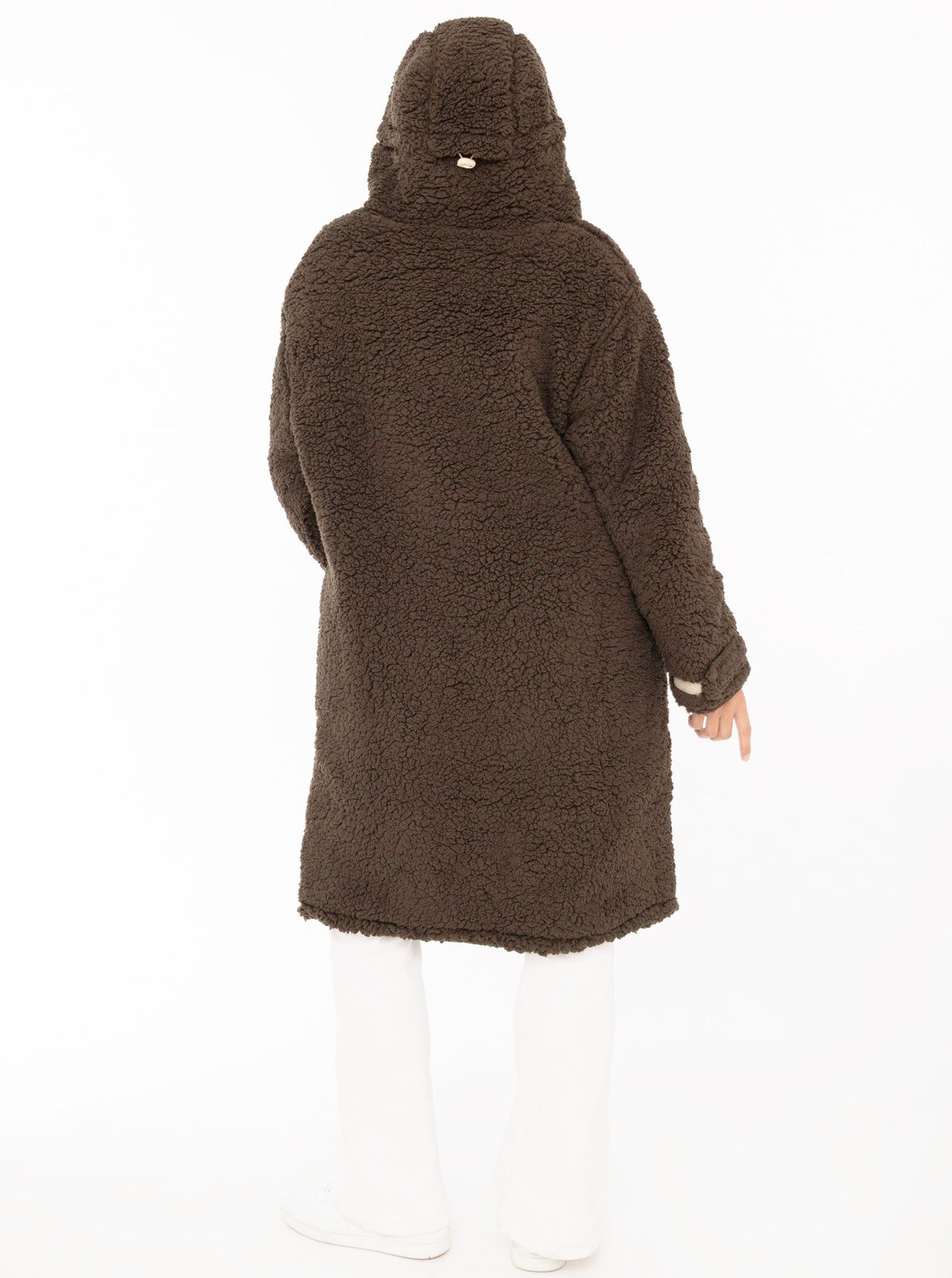 💕 Zwillingsherz Oversize Windjacke Inside Out "Teddy" Dunkelbraun