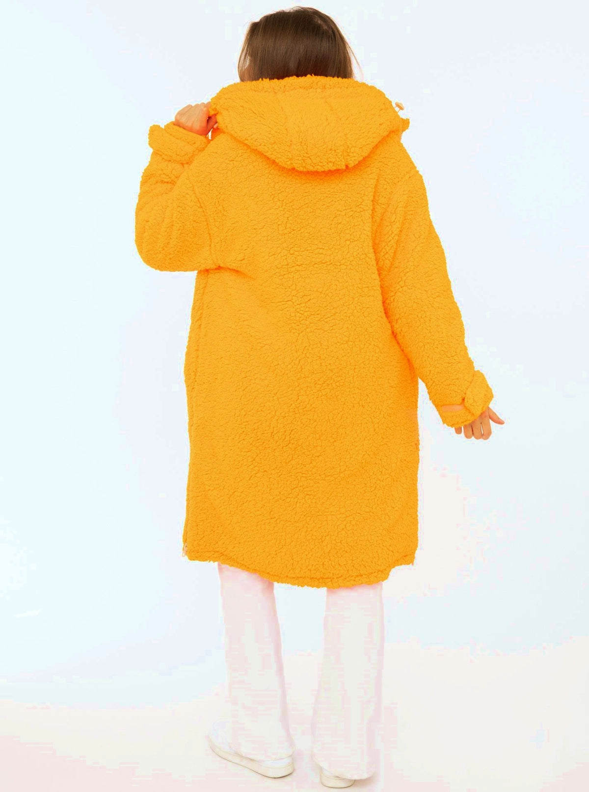 💕 Zwillingsherz Oversize Windjacke Inside Out "Teddy" Neonorange