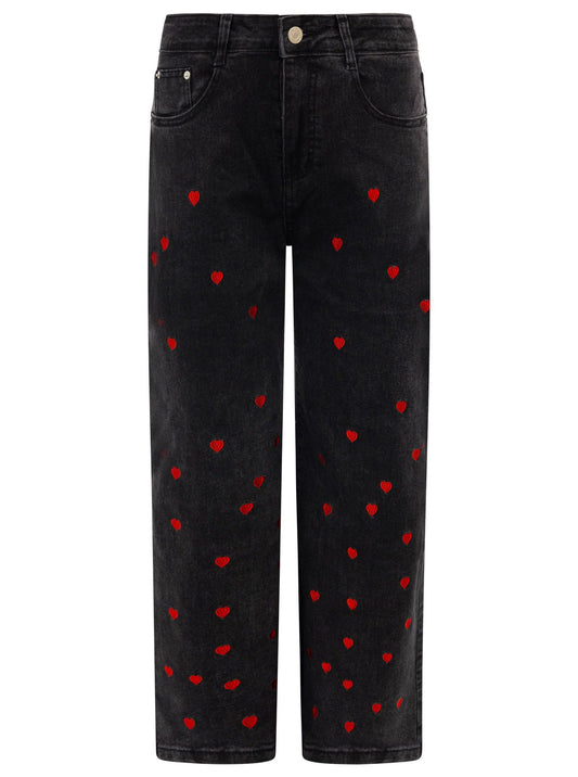 💕 Zwillingsherz Jeans "Herz" Wide Leg Schwarz