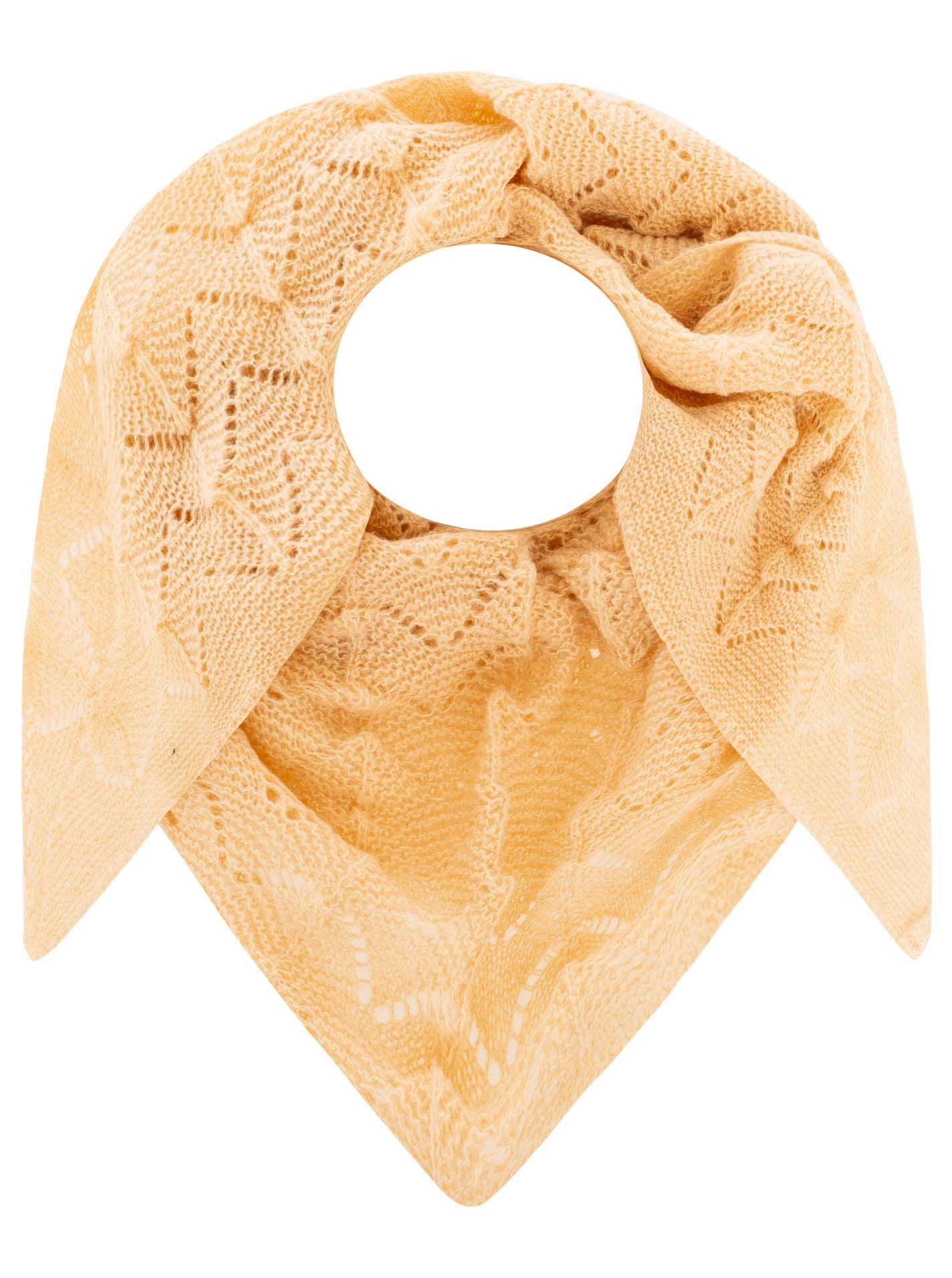 💕 Zwillingsherz Dreieckstuch "Häkelstrick" Beige