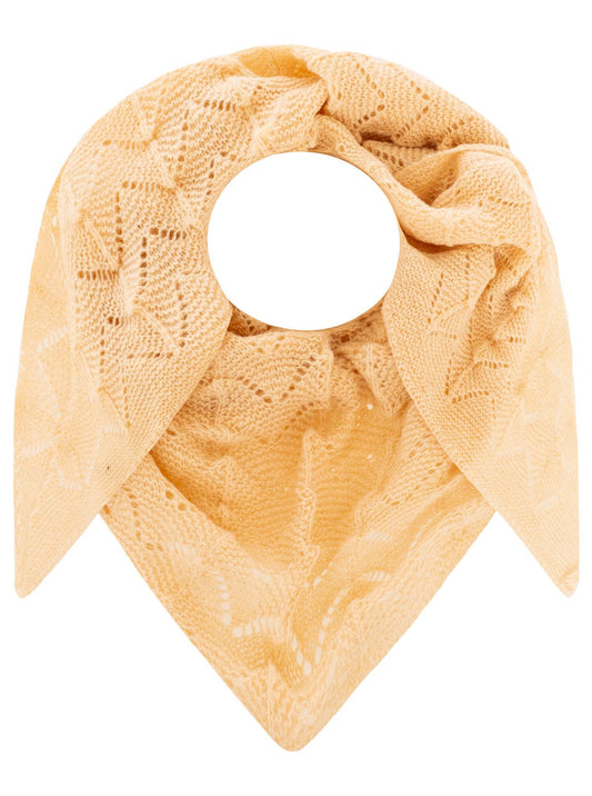💕 Zwillingsherz Dreieckstuch "Häkelstrick" Beige