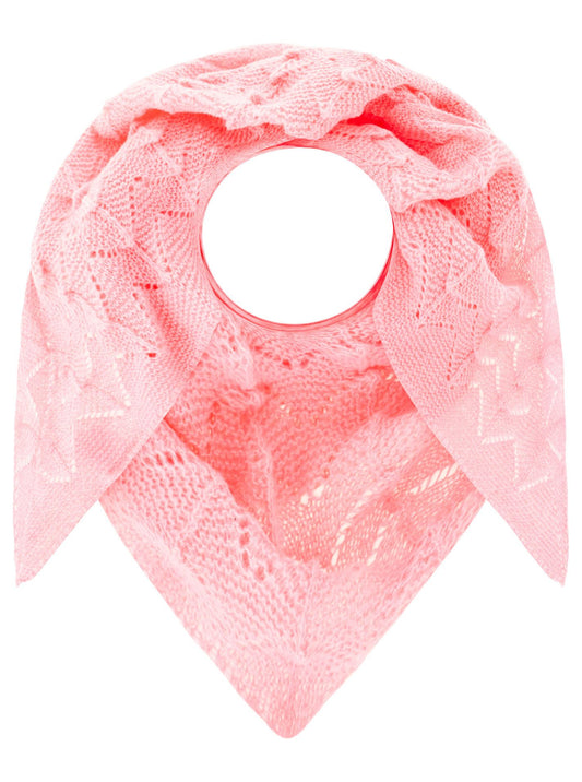 💕 Zwillingsherz Dreieckstuch "Häkelstrick" Rosa