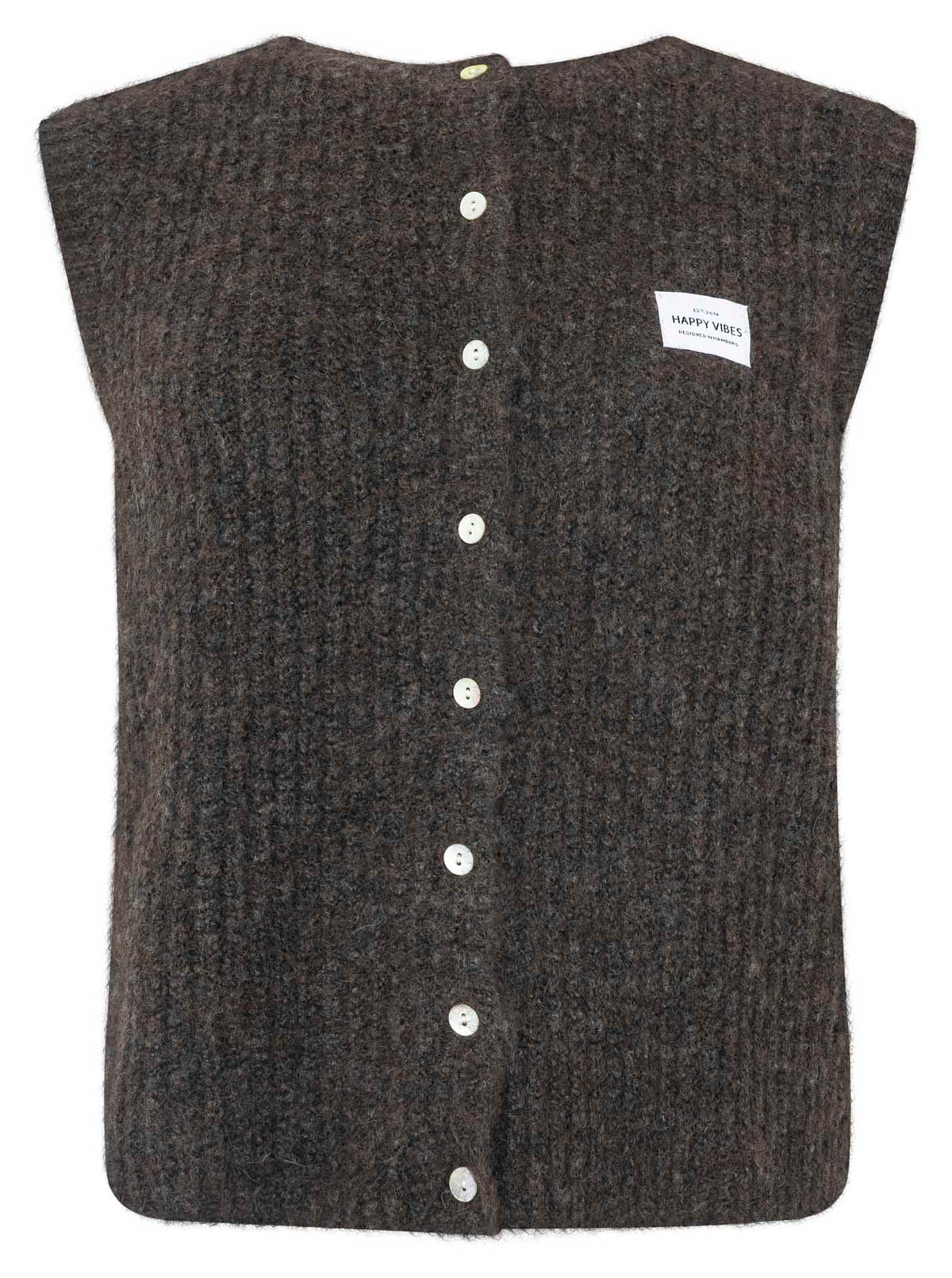 💕 Zwillingsherz Strickweste mit Knöpfen und Patch