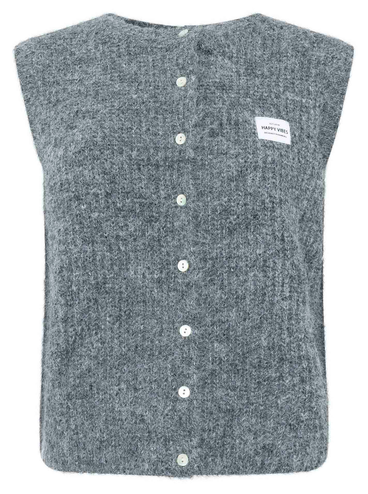 💕 Zwillingsherz Strickweste mit Knöpfen und Patch
