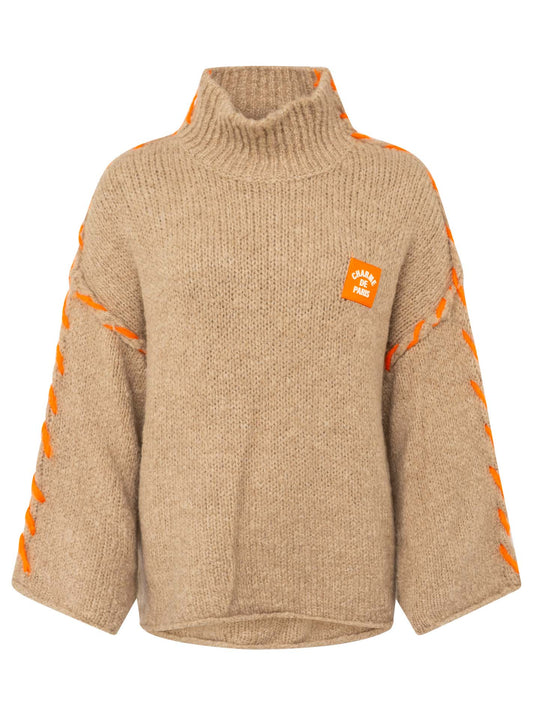 💕 Zwillingsherz Pullover Pulli "Stitch" Beige