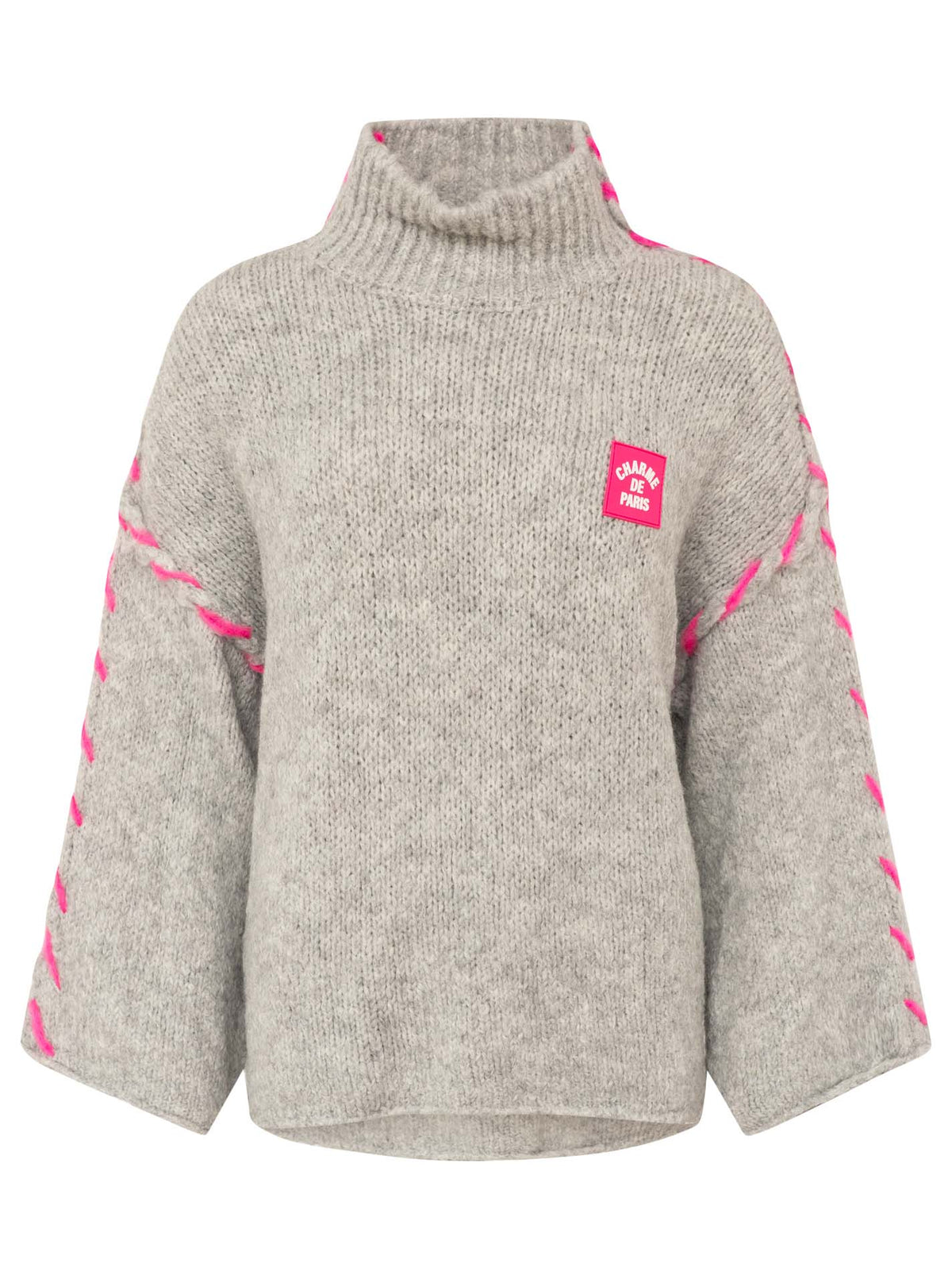 💕 Zwillingsherz Pullover Pulli "Stitch" Grau