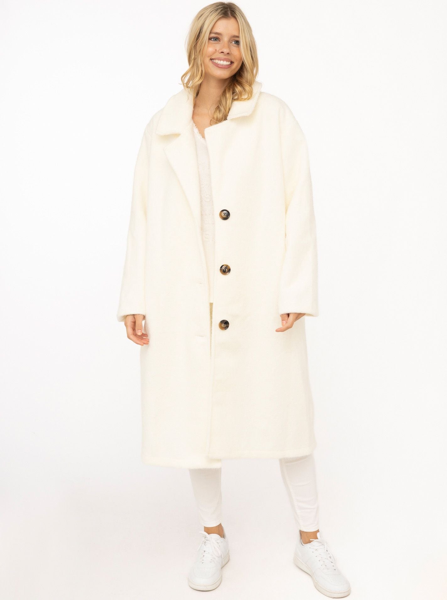 💕 Zwillingsherz Kuschelmantel "Uni" Creme