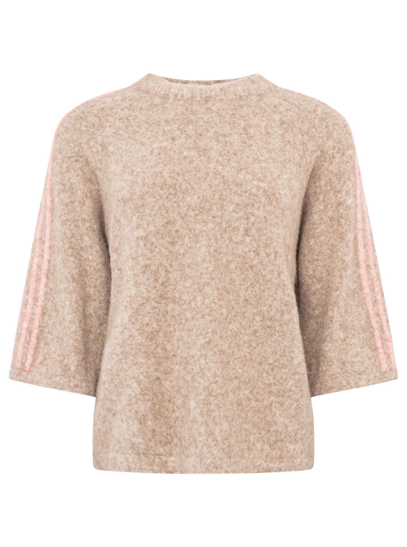 💕 Zwillingsherz Halbarm Pullover Pulli "Stripes" Beige
