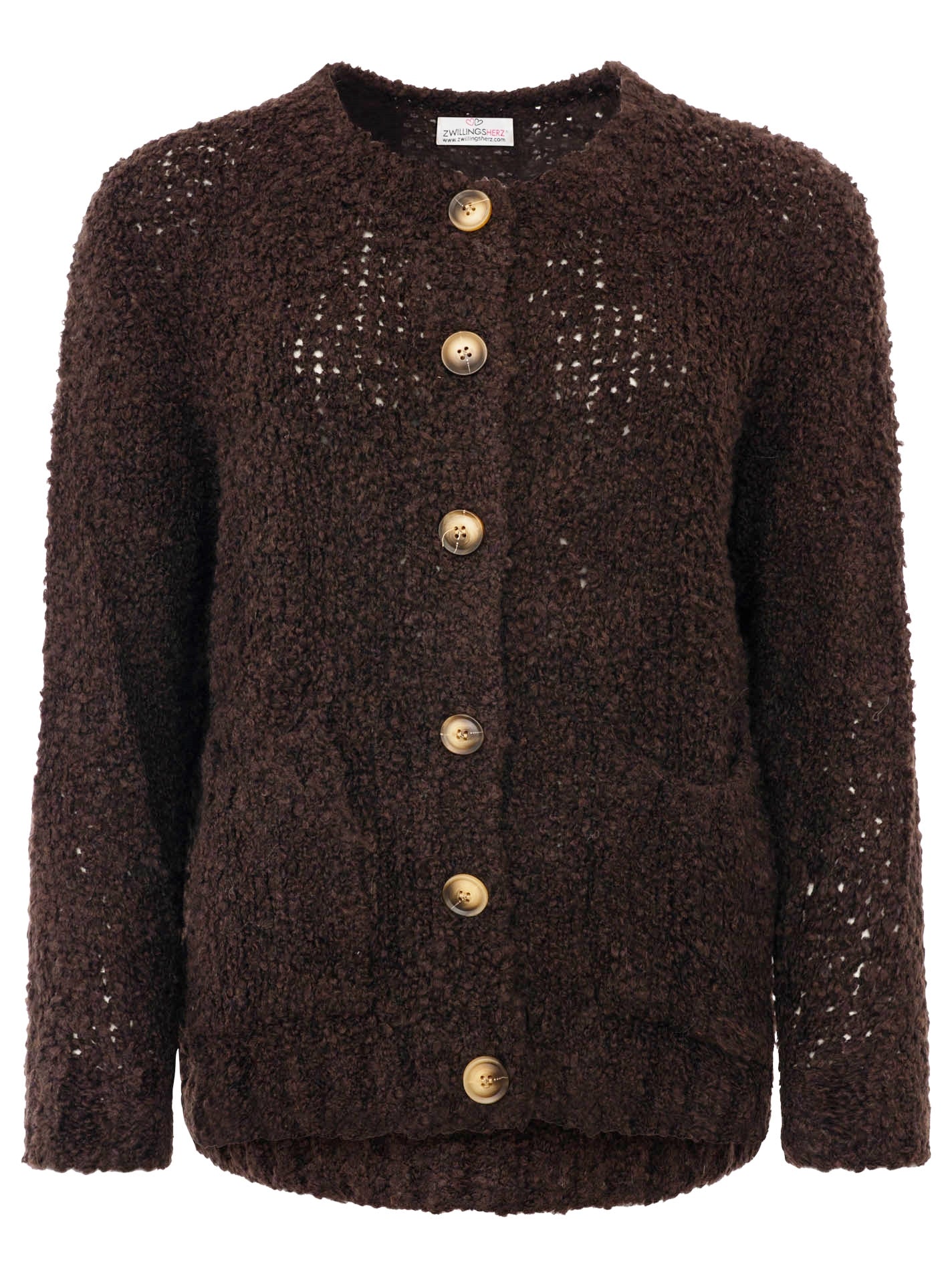 💕 Zwillingsherz Kuschel Cardigan "Flauschig" Braun