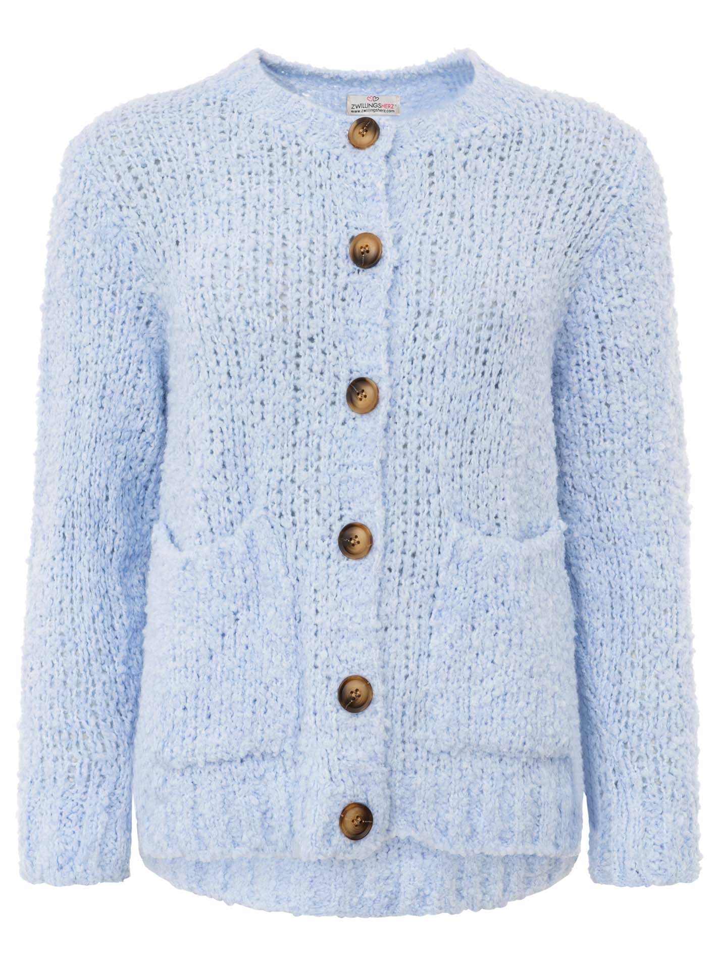 💕 Zwillingsherz Kuschel Cardigan "Flauschig" Hellblau