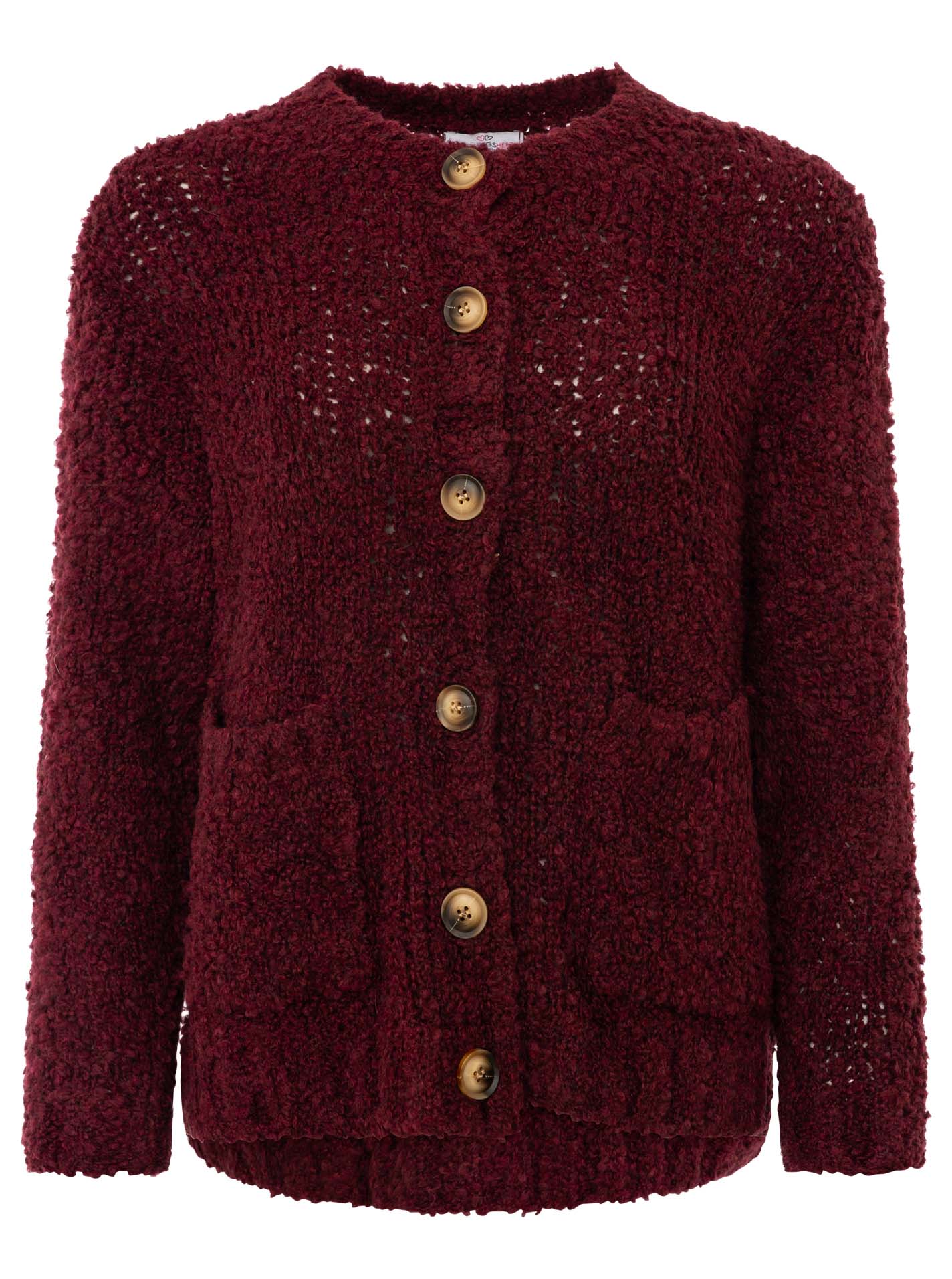 💕 Zwillingsherz Kuschel Cardigan "Flauschig" Bordeaux