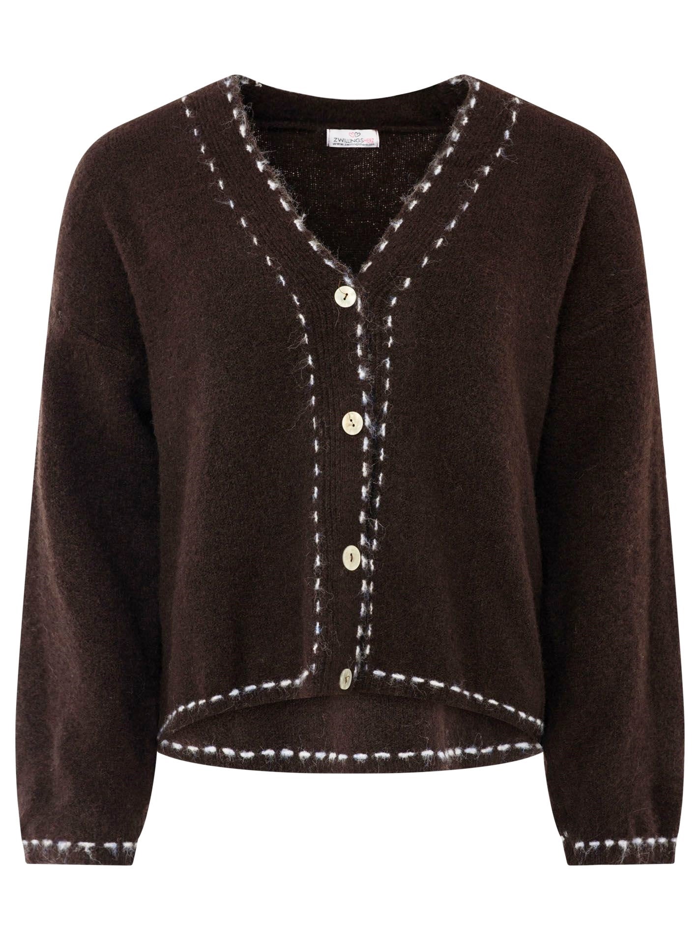 💕 Zwillingsherz Cardigan Strickjacke "Tracht" Braun
