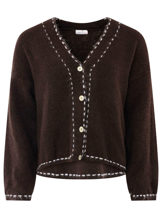💕 Zwillingsherz Cardigan Strickjacke "Tracht" Braun