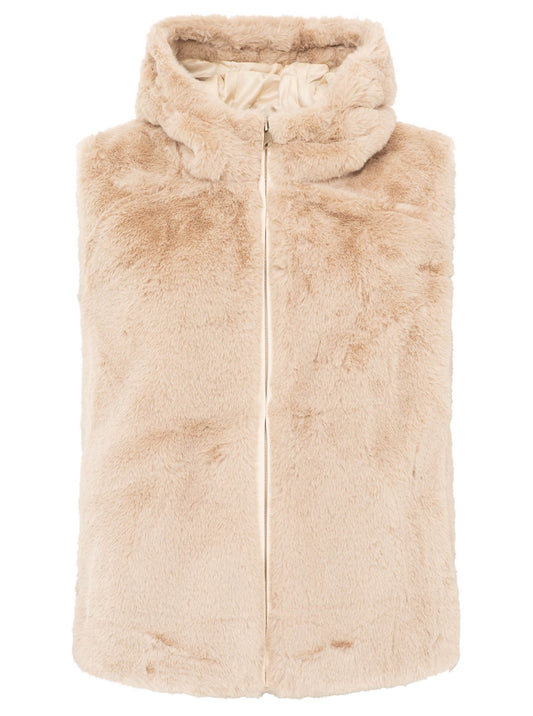 💕 Zwillingsherz Weste "Hood" Fellweste Beige