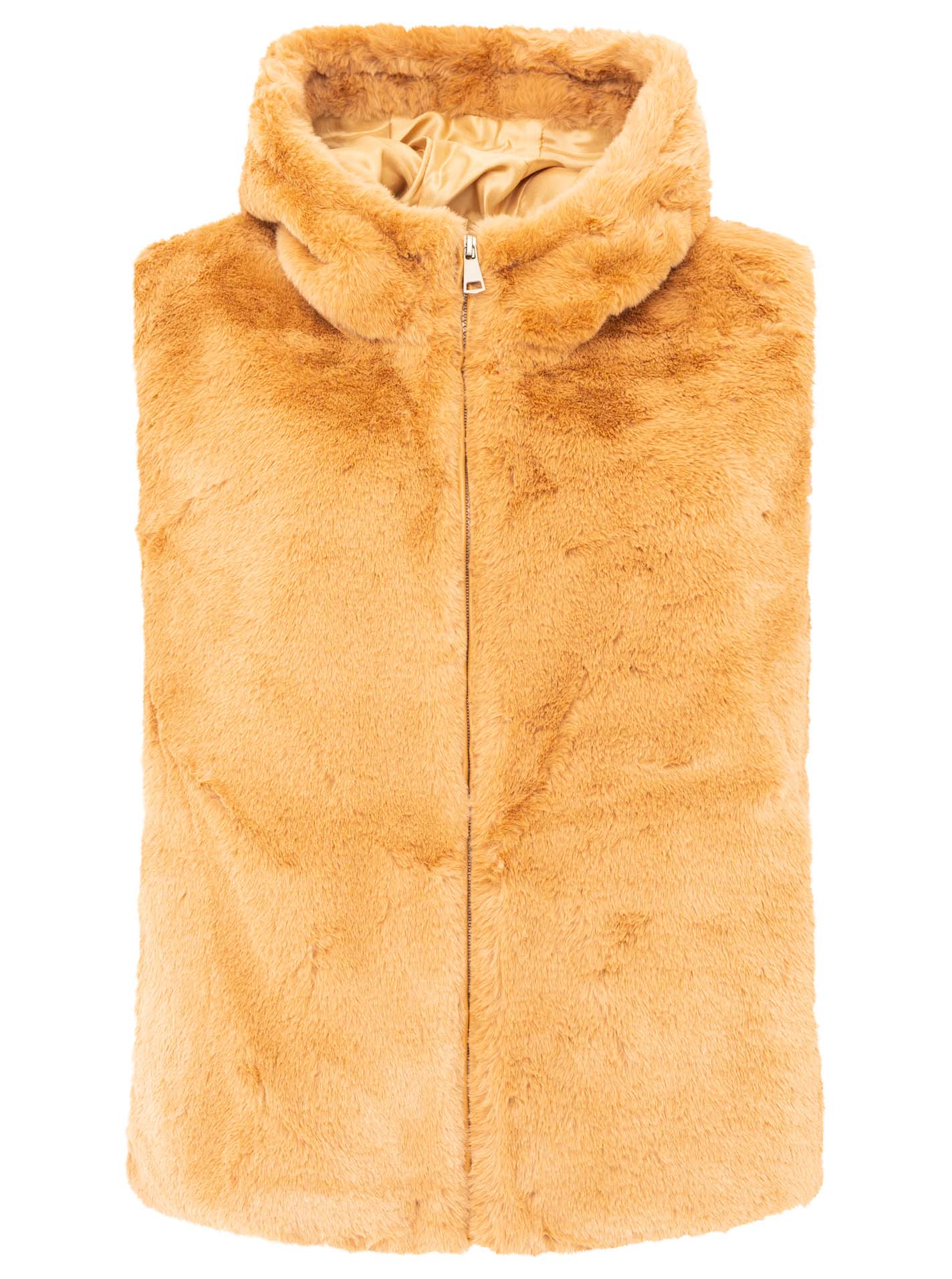 💕 Zwillingsherz Weste "Hood" Fellweste Braun