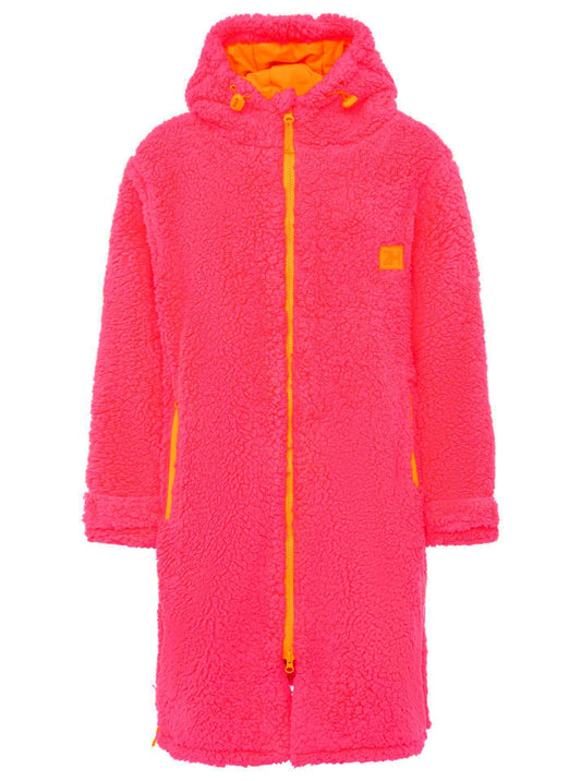💕 Zwillingsherz Oversize Windjacke Inside Out "Teddy" Neonpink